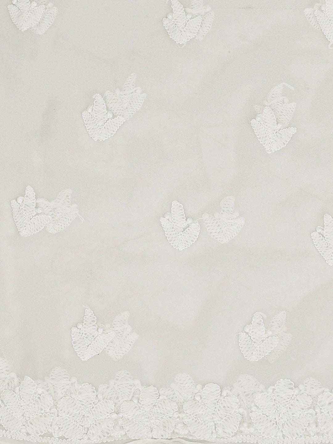 Ada Hand Embroidered White Georgette Lucknowi Chikankari Unstitched Kurta Piece A495838