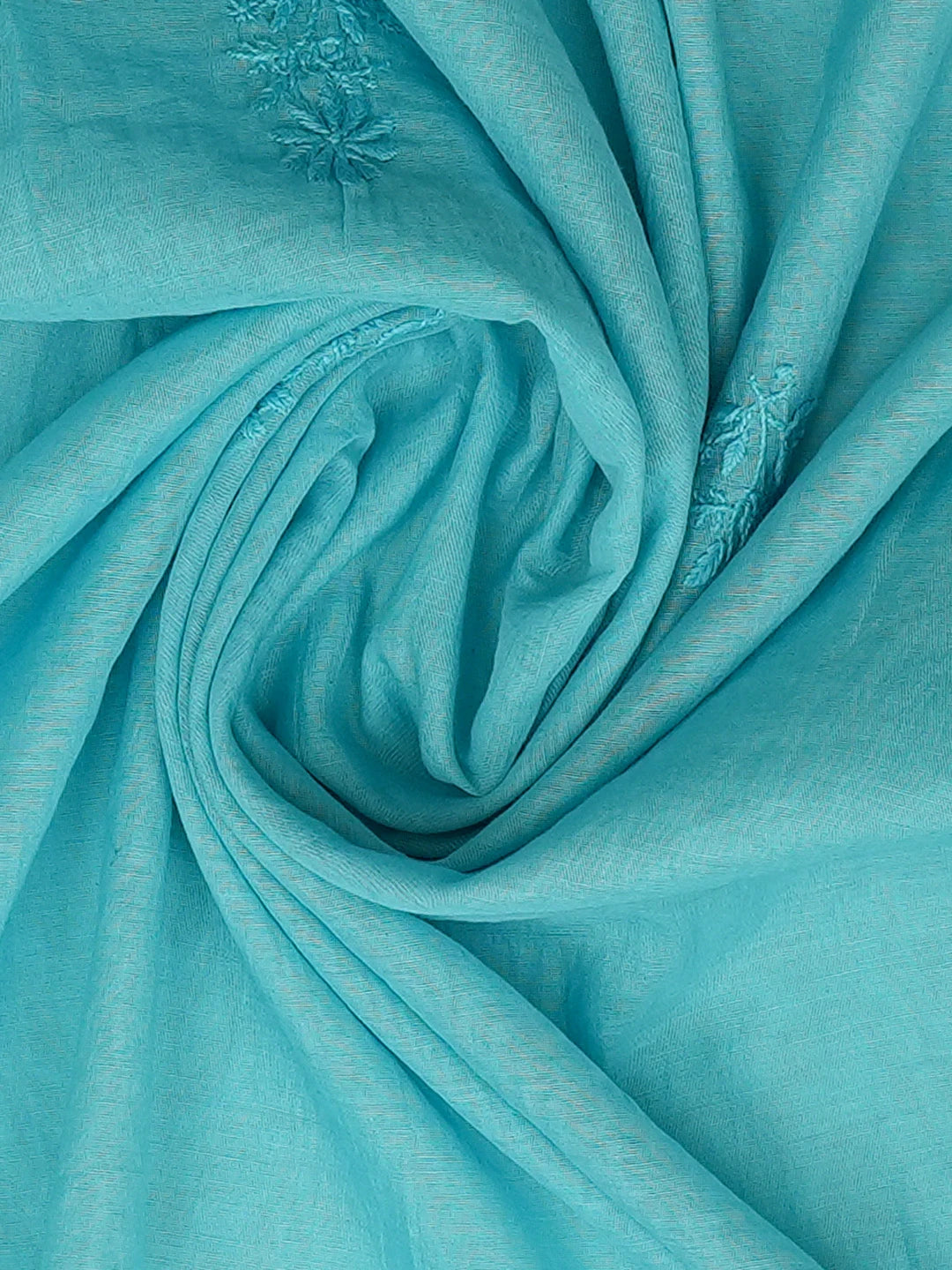 Ada Hand Embroidered Bondi Blue Chanderi Lucknowi Chikankari Dupatta 01A632572