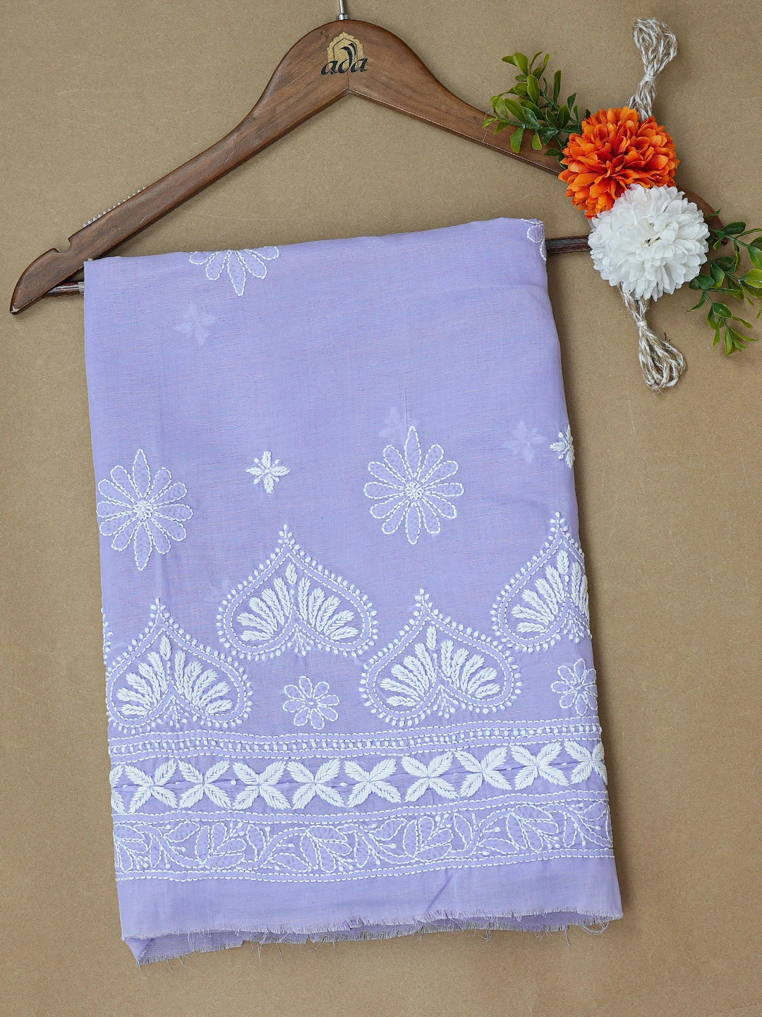 Ada Hand Embroidered Mauve Cotton Lucknowi Chikankari Unstitched Kurta Piece 01A718459