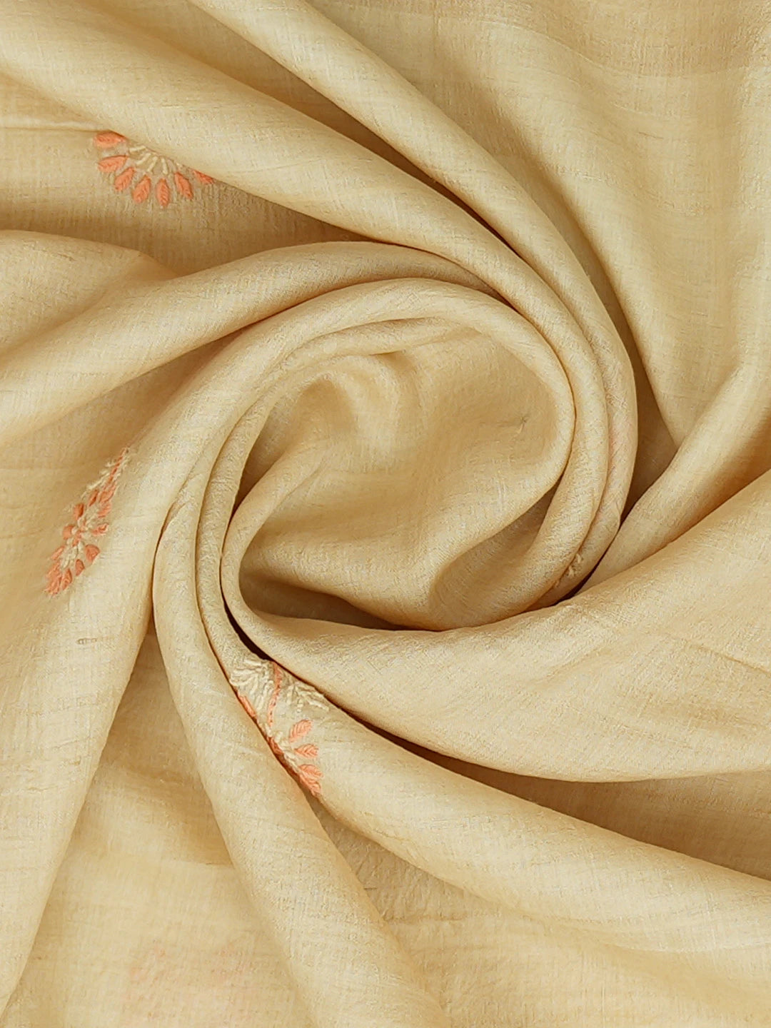 Ada Hand Embroidered Fawn Silk Lucknowi Chikankari Dupatta 01A217729