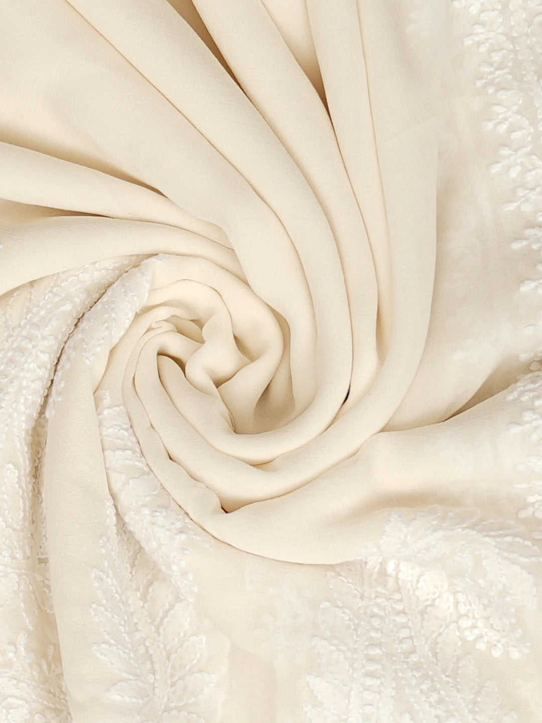 Ada Hand Embroidered White Pure Georgette Lucknowi Chikankari Dupatta 01A651925