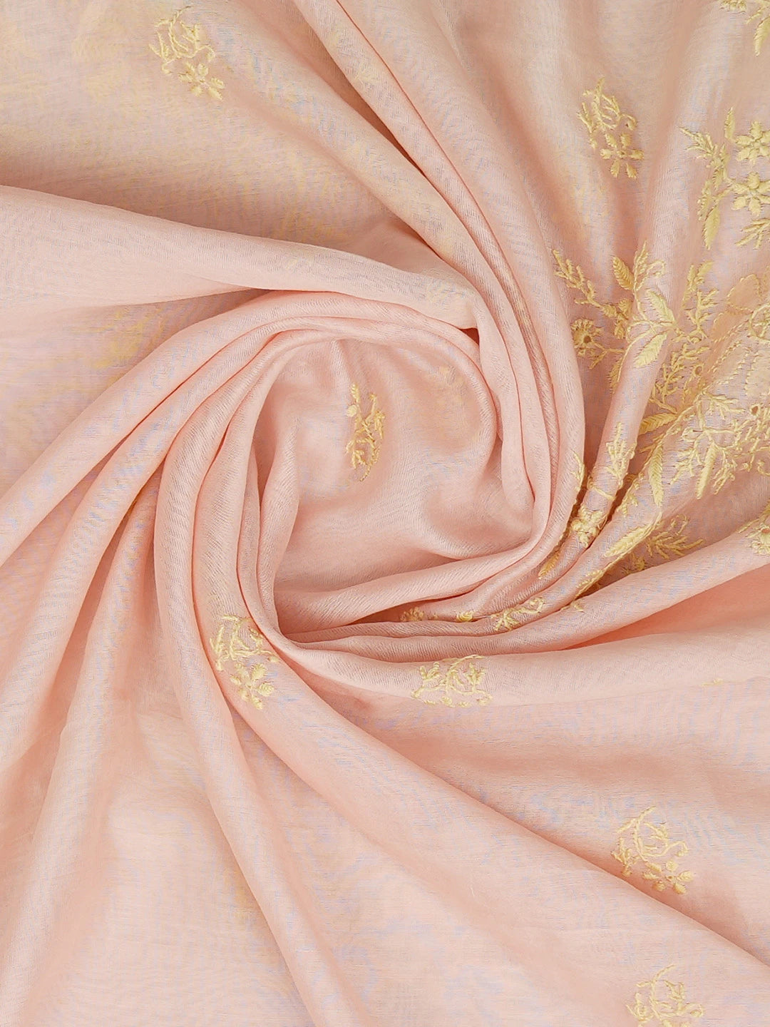 Ada Hand Embroidered Pink Chanderi Lucknowi Chikankari Dupatta 01A624198
