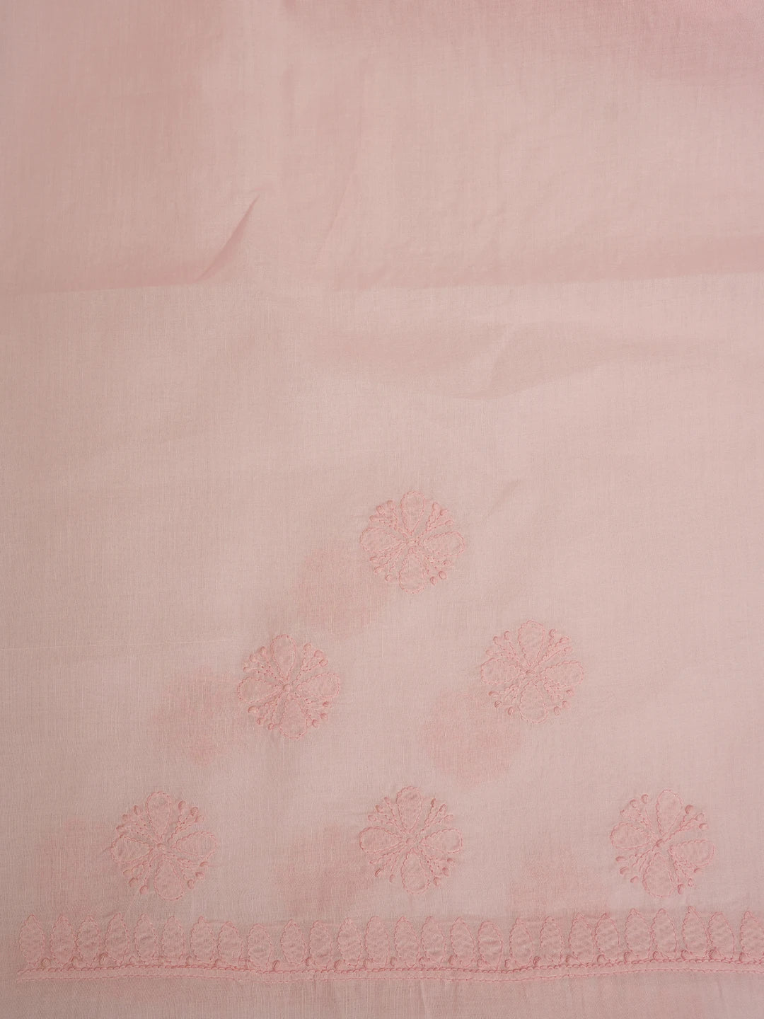 Ada Hand Embroidered Pink Cotton Lucknowi Chikankari Saree and Blouse 01A613627