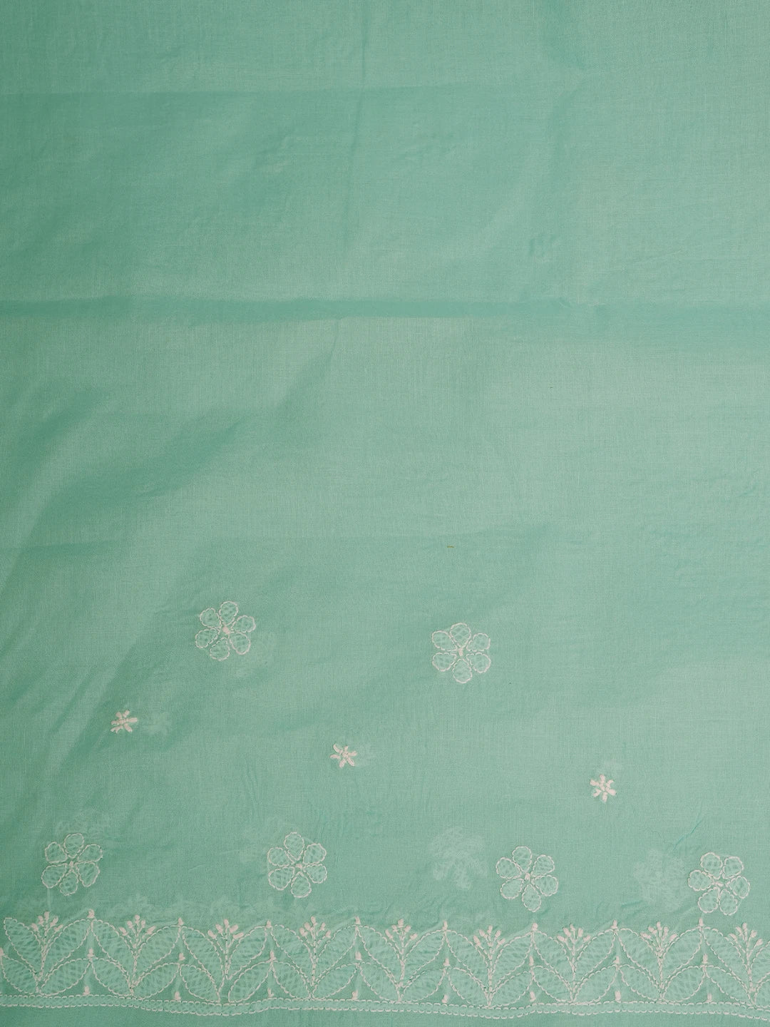 Ada Hand Embroidered Blue Cotton Lucknowi Chikankari Saree With Blouse 01A720551