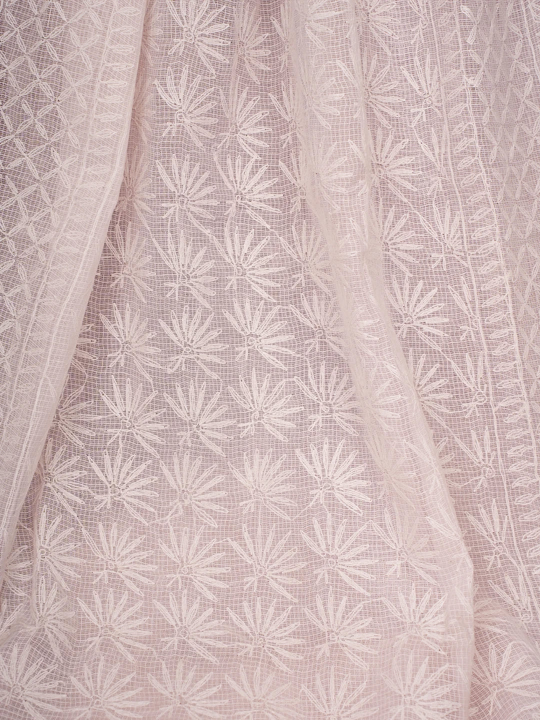 Ada Hand Embroidered Pink Kota Lucknowi Chikankari Saree With Blouse 01A590633