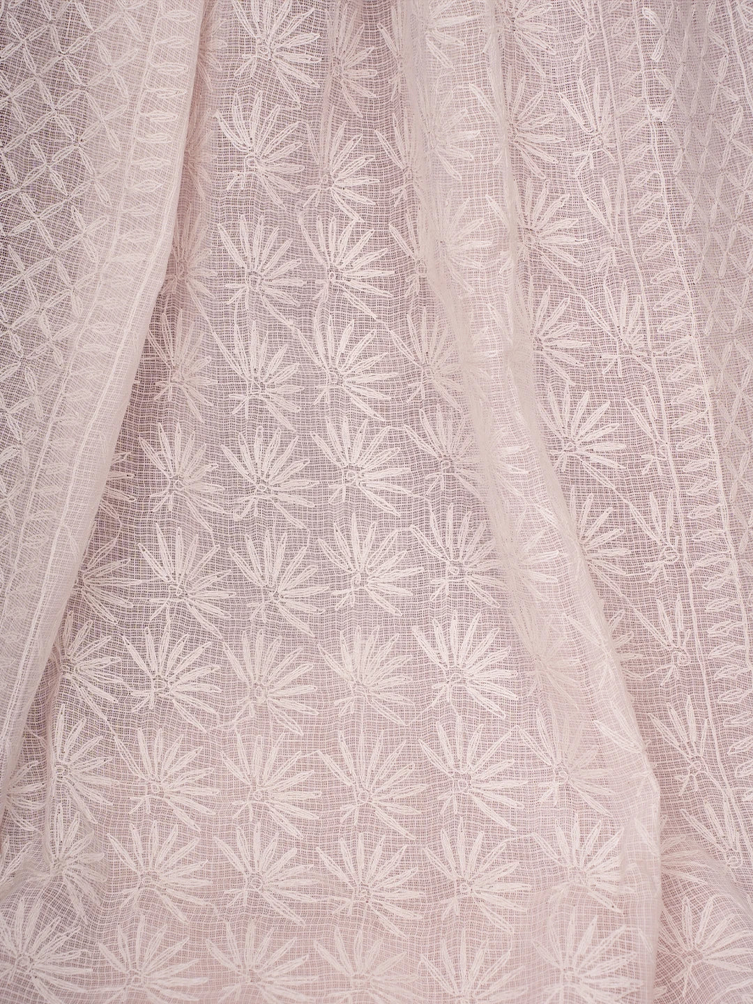 Ada Hand Embroidered Pink Kota Lucknowi Chikankari Saree With Blouse 01A590633