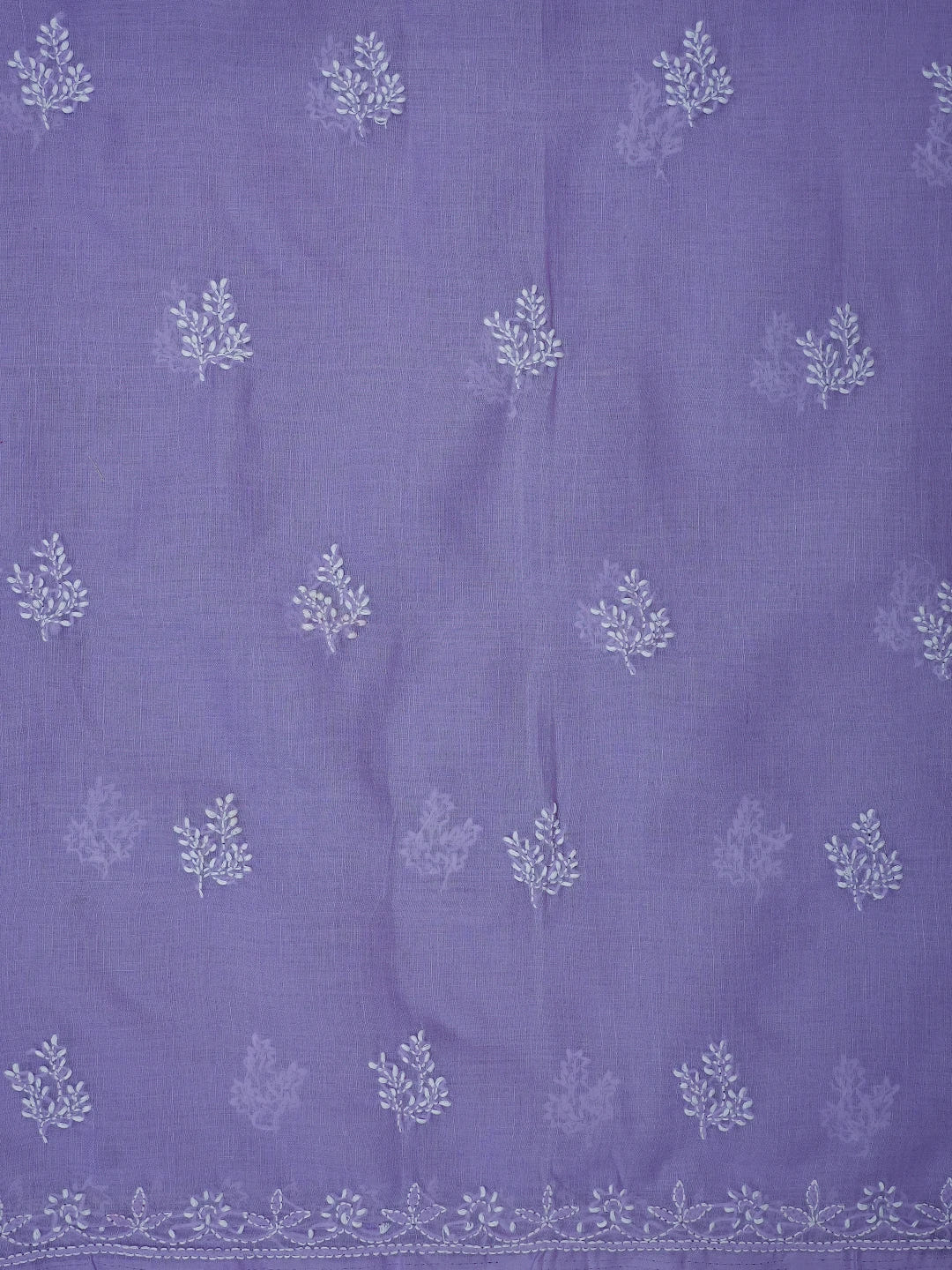 Ada Hand Embroidered Mauve Cotton Lucknowi Chikankari Unstitched Suit Piece With Cutdana Work 01A678390