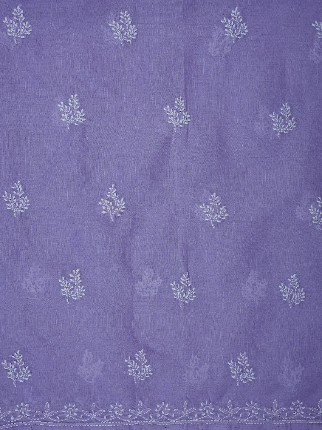 Ada Hand Embroidered Mauve Cotton Lucknowi Chikankari Unstitched Suit Piece With Cutdana Work 01A678390