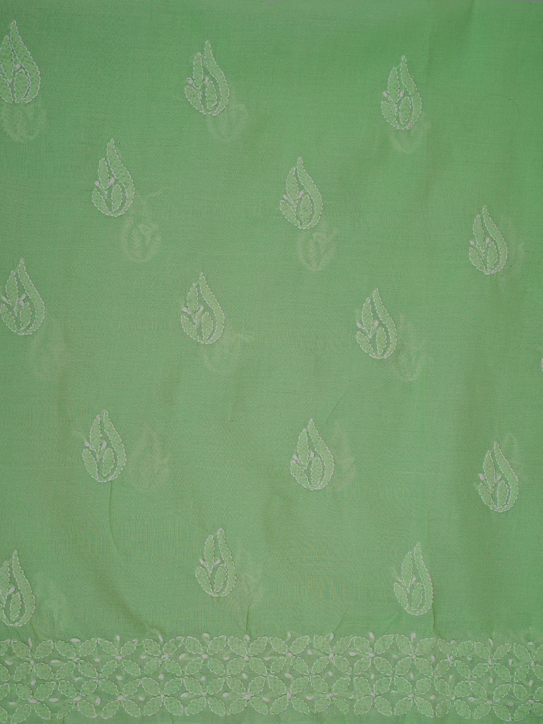Ada Hand Embroidered Light Green Cotton Lucknowi Chikankari Unstitched Suit Piece 01A659597
