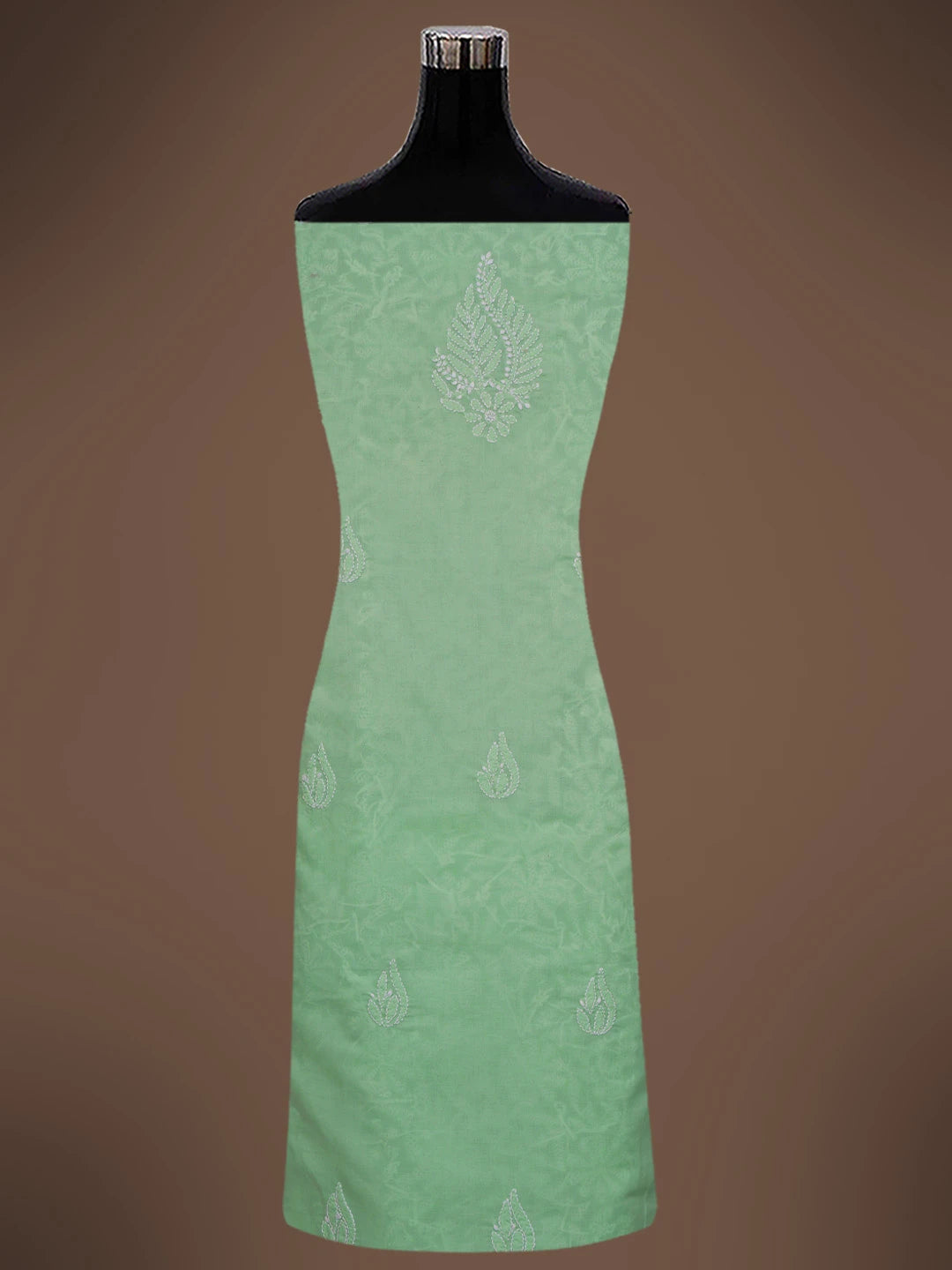 Ada Hand Embroidered Light Green Cotton Lucknowi Chikankari Unstitched Suit Piece 01A659597