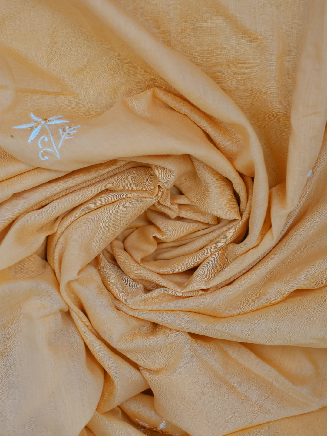Ada Hand Embroidered Peach Cotton Lucknowi Chikankari Unstitched Suit Piece With Zari Work 01A642090