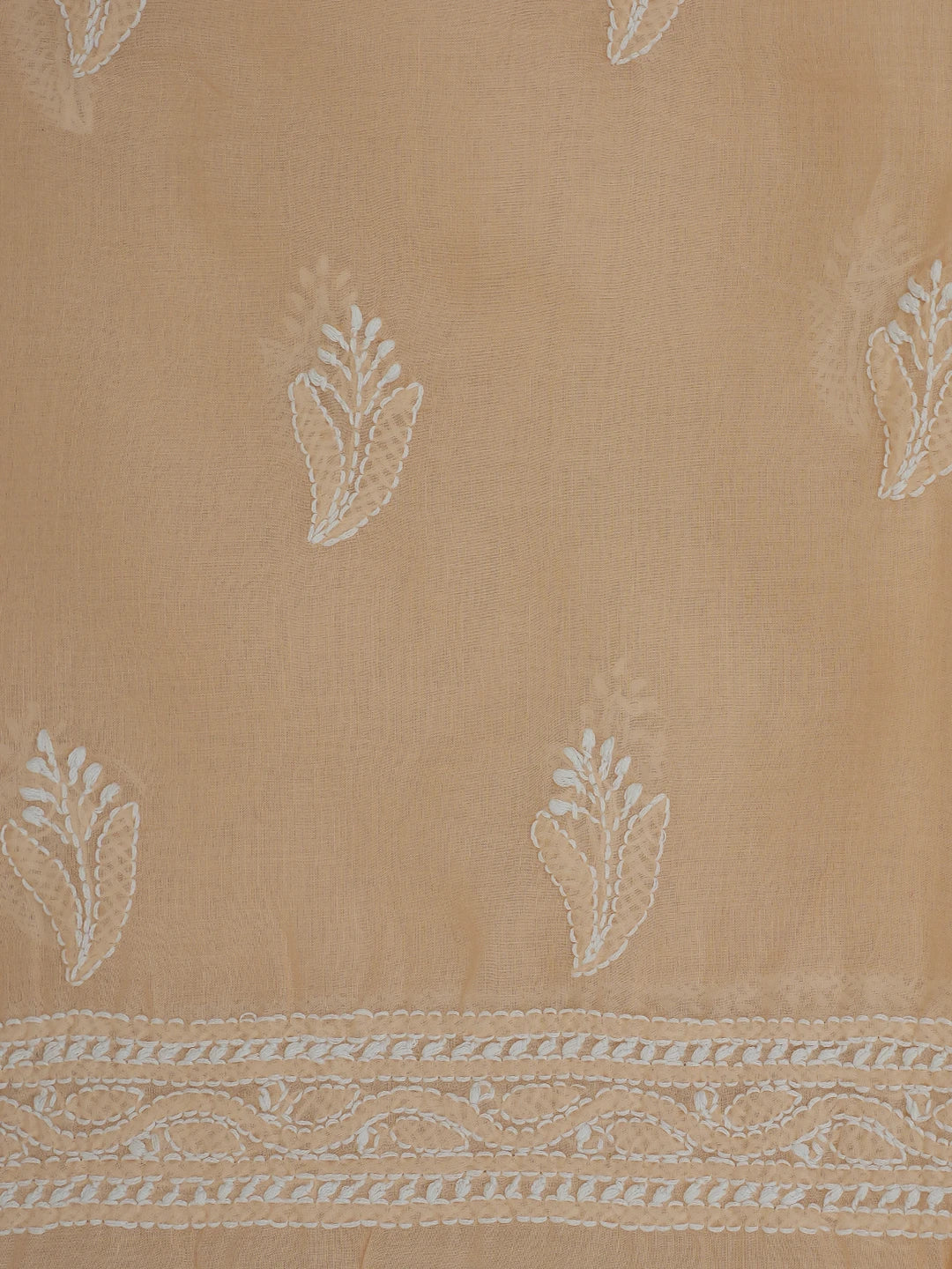 Ada Hand Embroidered Salmon Peach Cotton Lucknowi Chikankari Unstitched Suit Piece 01A651246