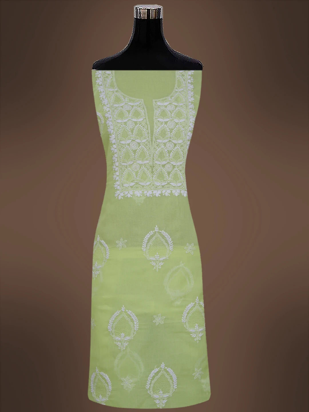 Ada Hand Embroidered Lemon Cotton Lucknowi Chikankari Unstitched Suit Piece 01A512714