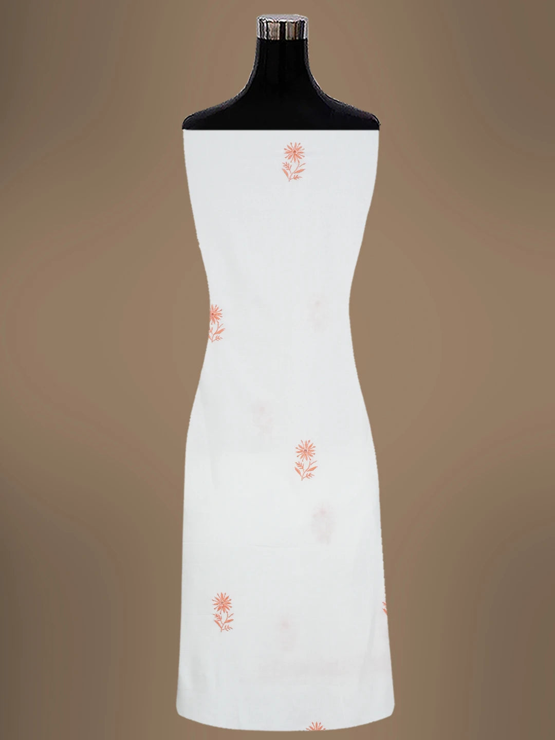 Ada Hand Embroidered White Modal Lucknowi Chikankari Unstitched Kurta Dupatta Set 01A392264