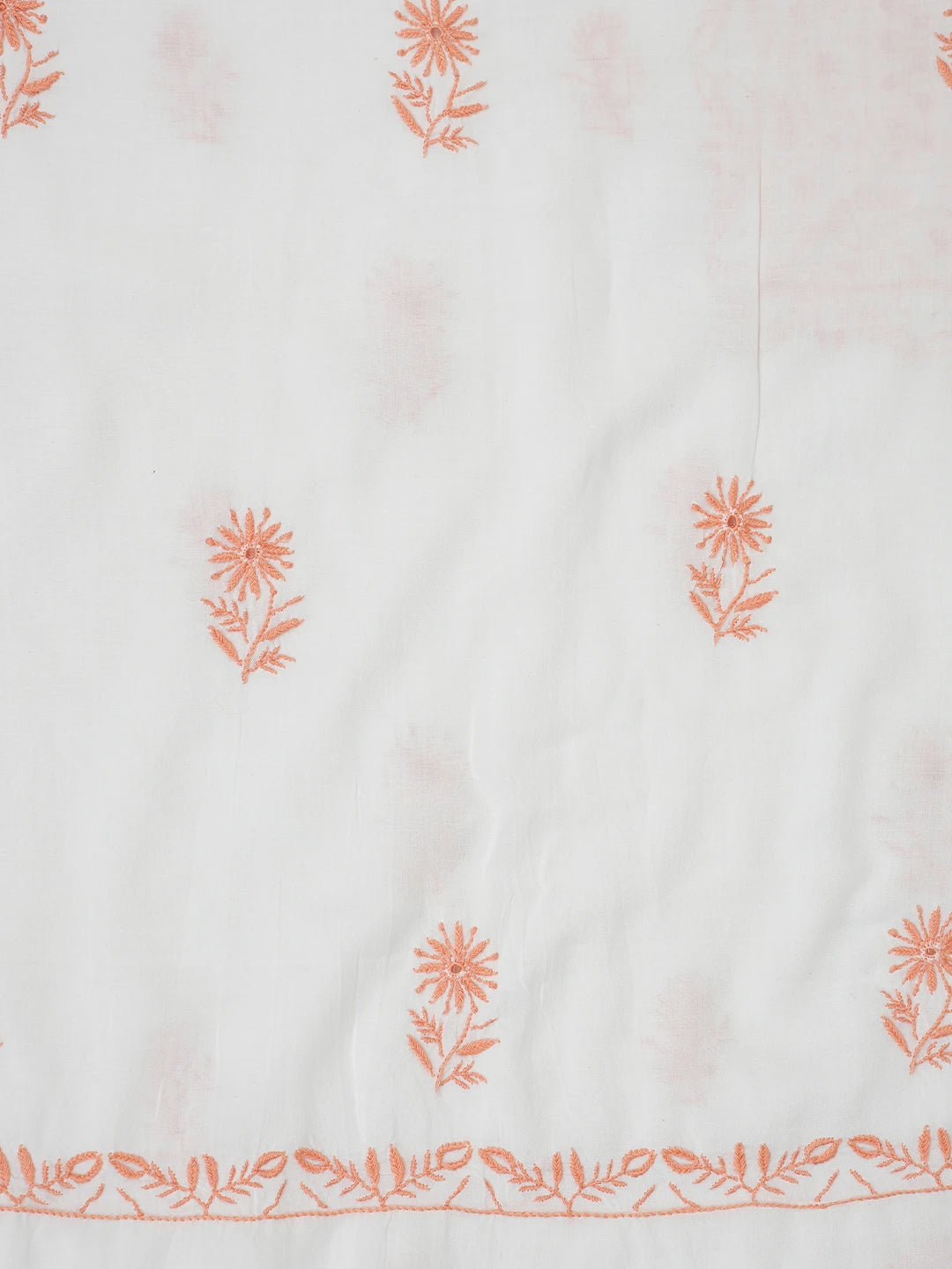 Ada Hand Embroidered White Modal Lucknowi Chikankari Unstitched Kurta Dupatta Set 01A392264