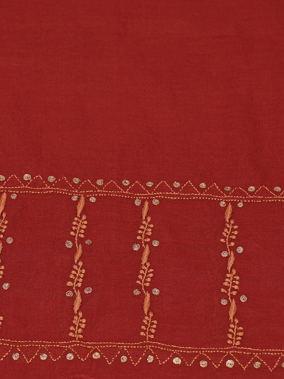 Ada Hand Embroidered Maroon Tissue Lucknowi Chikankari Unstitched Kurta Dupatta Set With Zari Work 01A185539