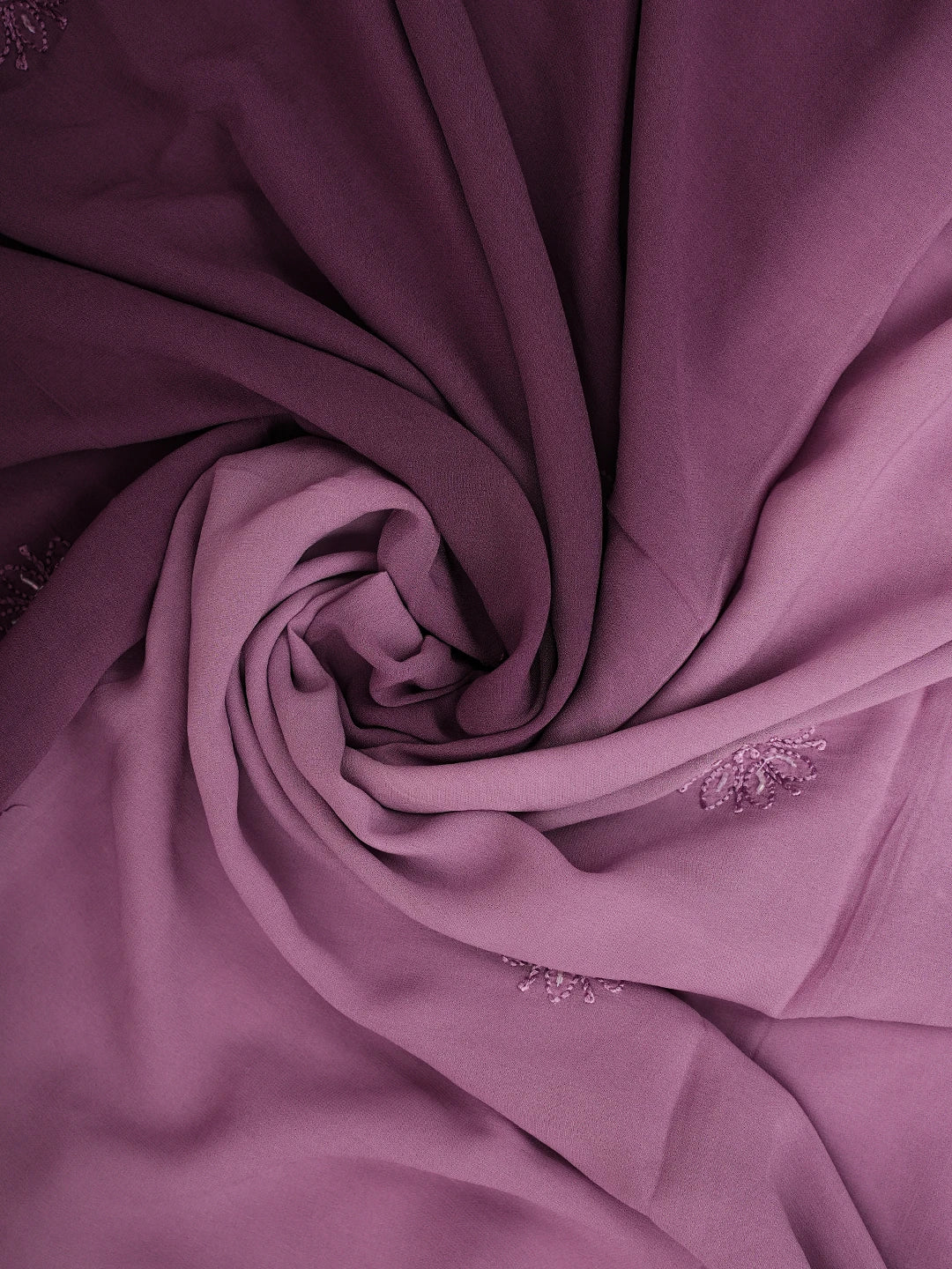 Ada Hand Embroidered Ombre Shade Of Early Bird And Affair Purple Viscose Georgette Lucknowi Chikankari Semi-Stitched Anarkali Kurta Dupatta Set With Cutdana Work 01A688194