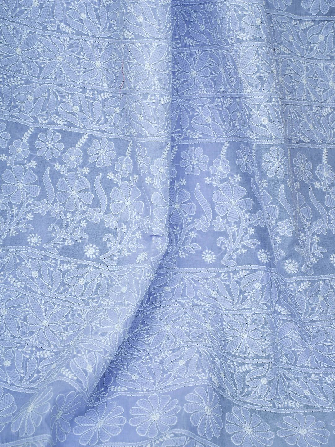 Ada Hand Embroidered Mauve Cotton Lucknowi Chikankari Saree and Blouse 01A562464