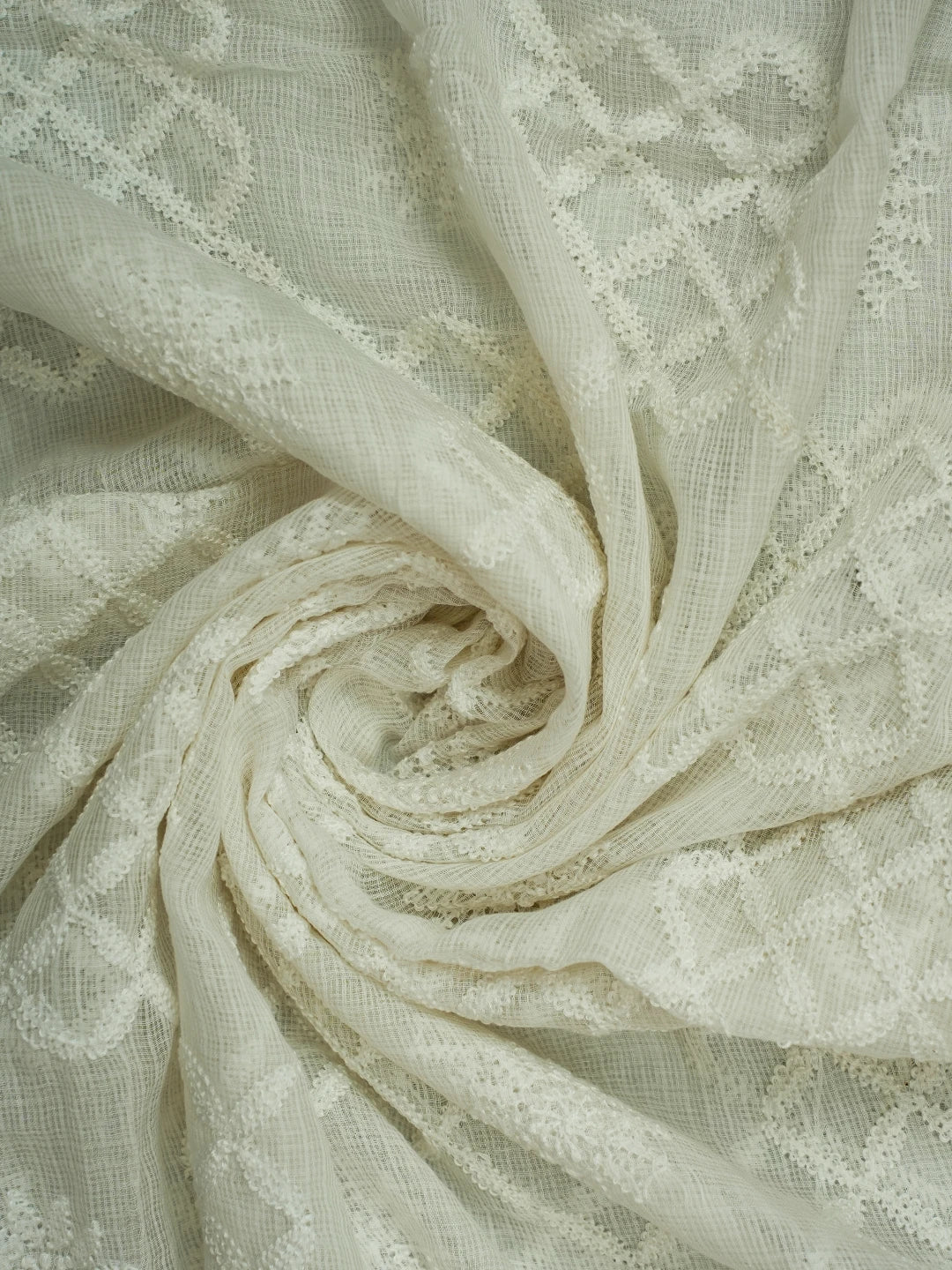 Ada Hand Embroidered White Kota Lucknowi Chikankari Dupatta 01A695616
