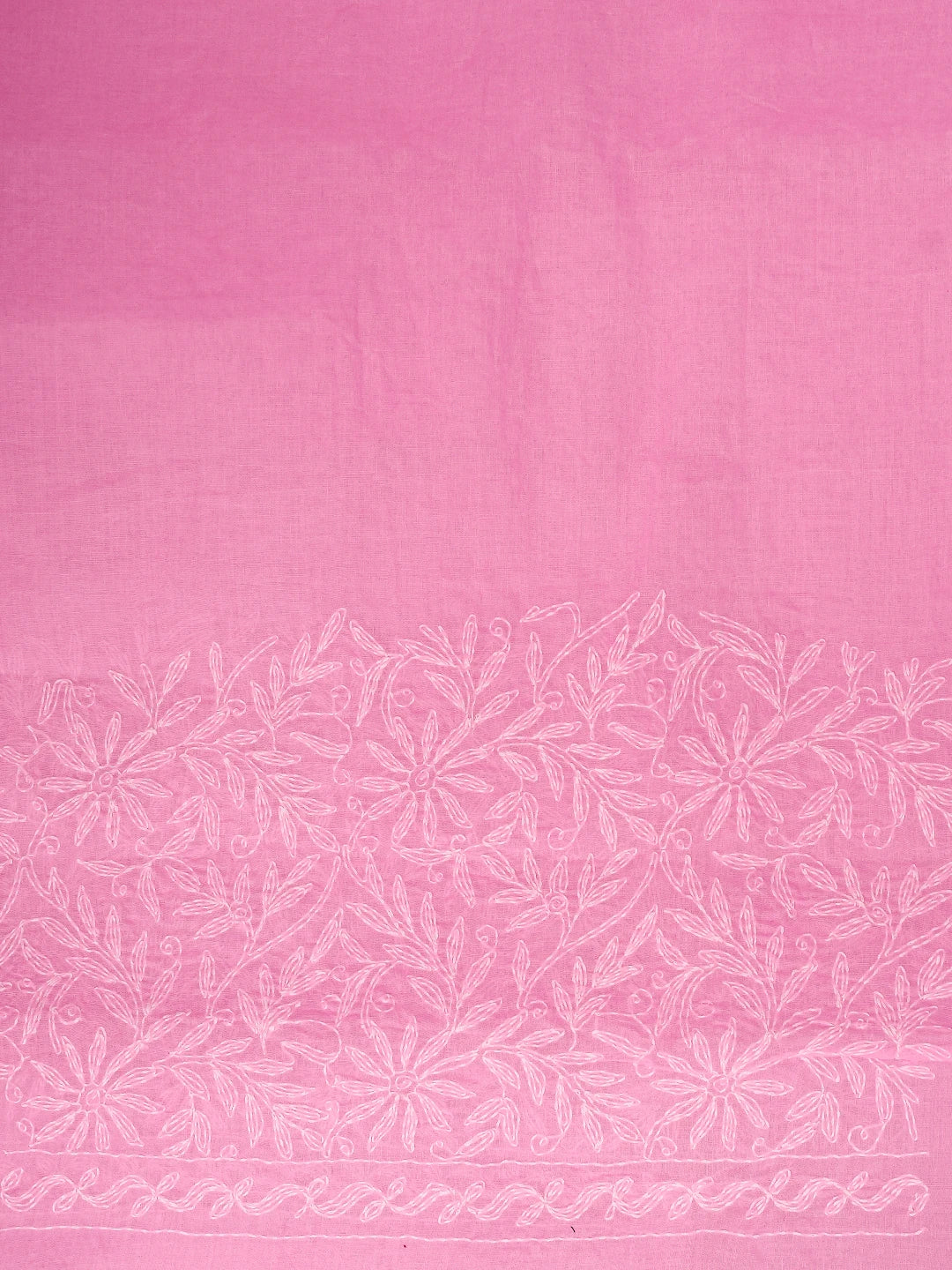 Ada Hand Embroidered Pink Cotton Lucknowi Chikankari Saree and Blouse 01A586085