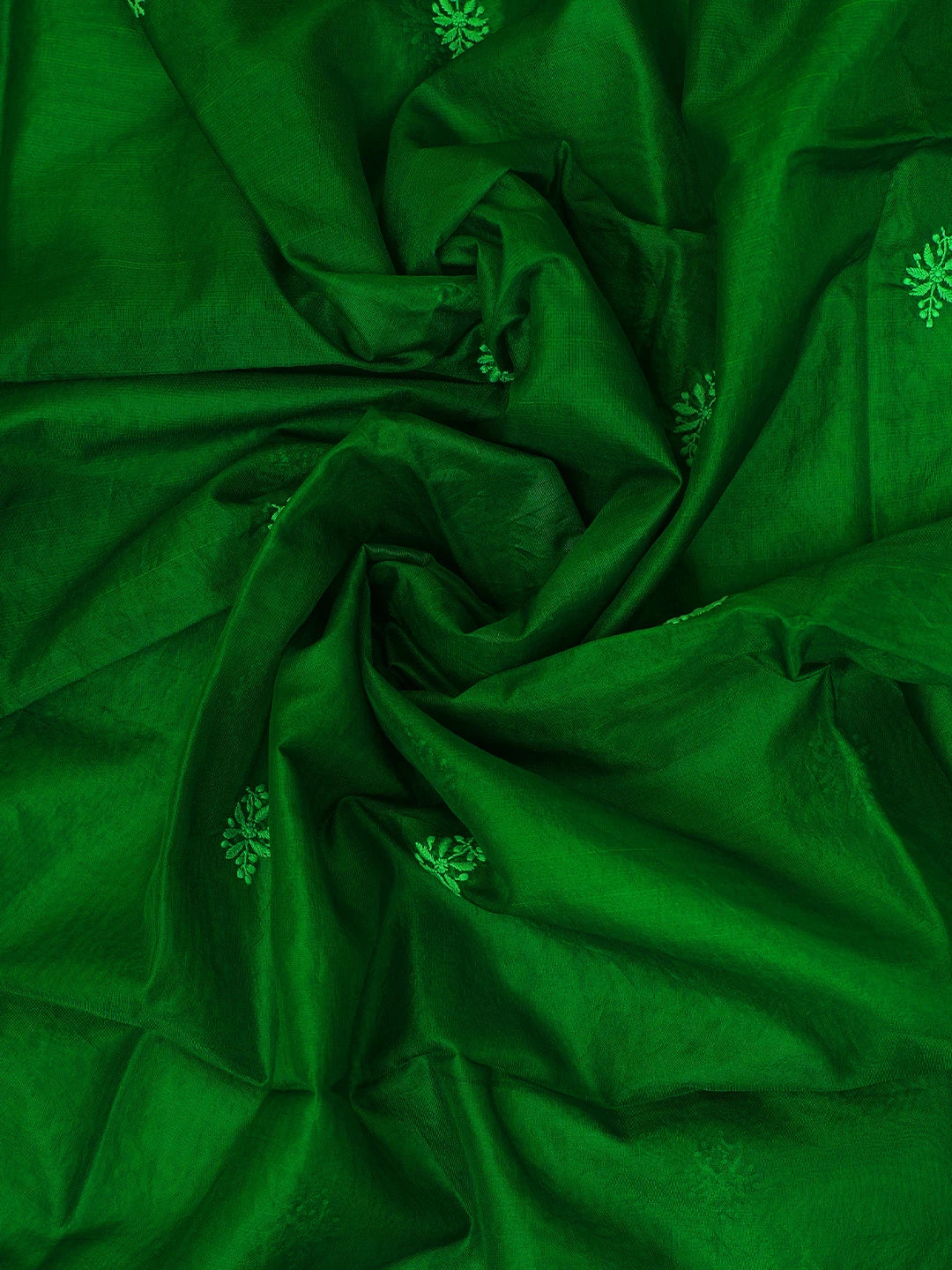 Ada Hand Embroidered Forest Green Organza Lucknowi Chikankari Unstitched Kurta Dupatta Set 01A316321