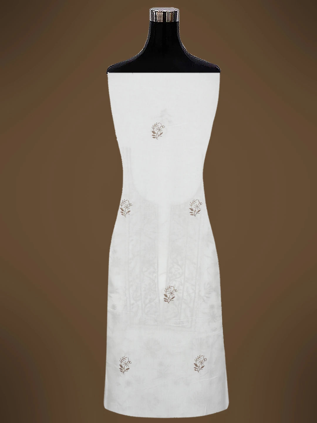 Ada Hand Embroidered White Modal Lucknowi Chikankari Unstitched Suit Piece 01A700565
