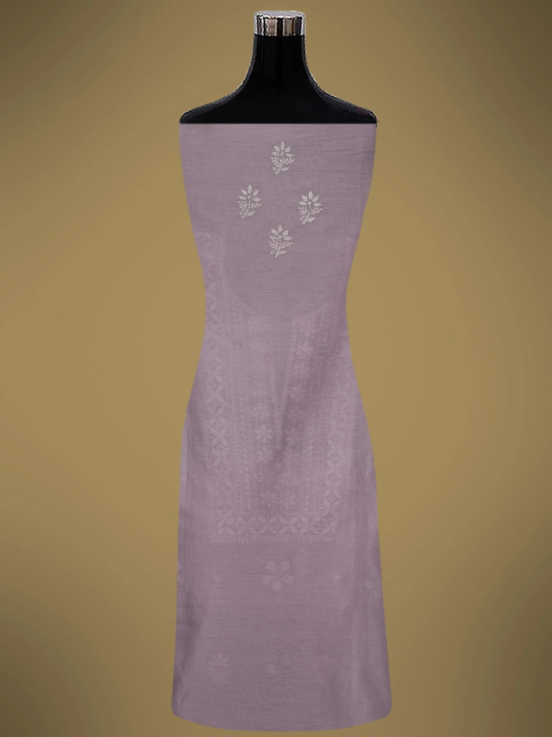 Ada Hand Embroidered Mauve Chanderi Lucknowi Chikankari Unstitched Suit Piece 01A700719