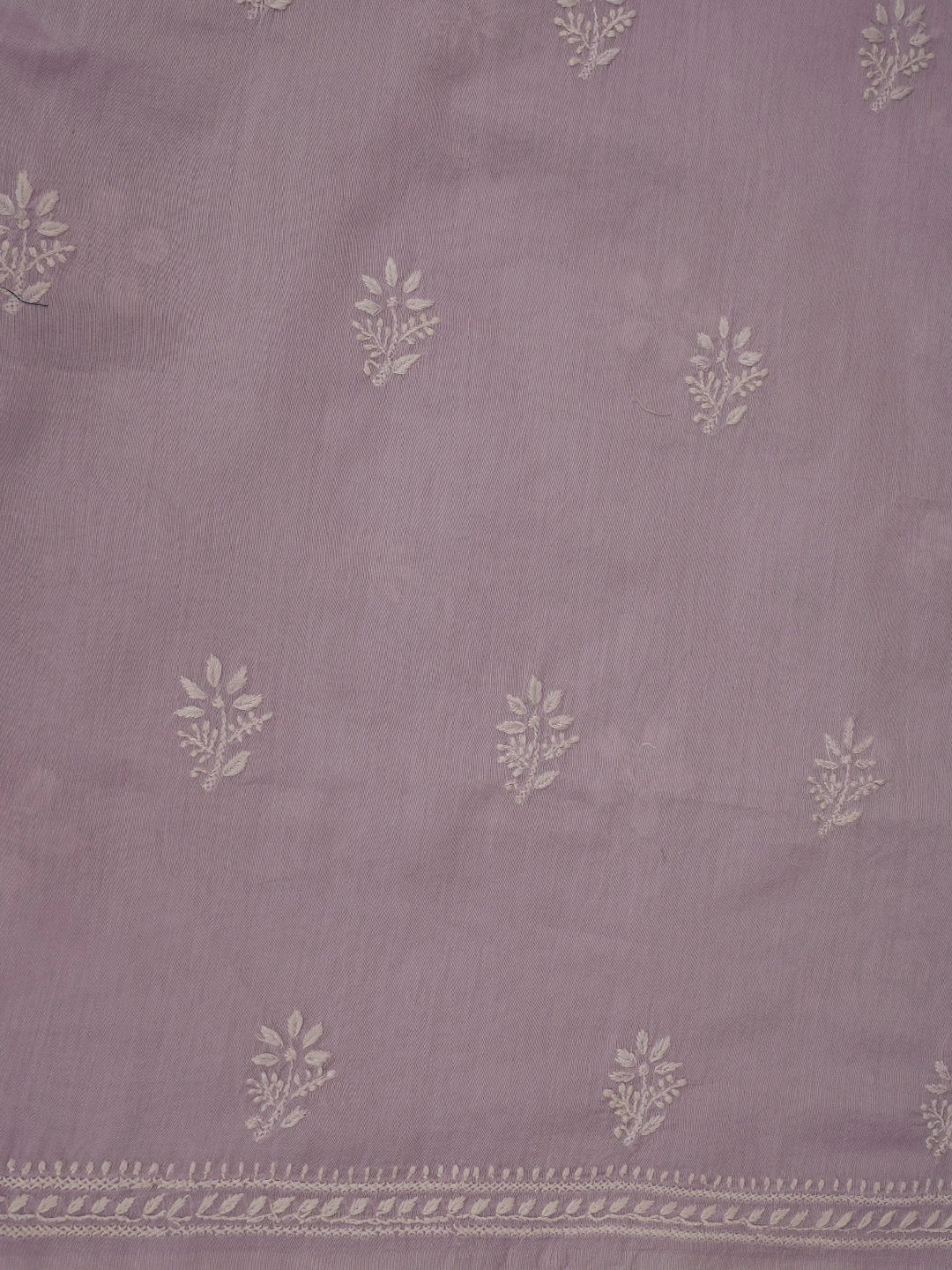 Ada Hand Embroidered Mauve Chanderi Lucknowi Chikankari Unstitched Suit Piece 01A700719