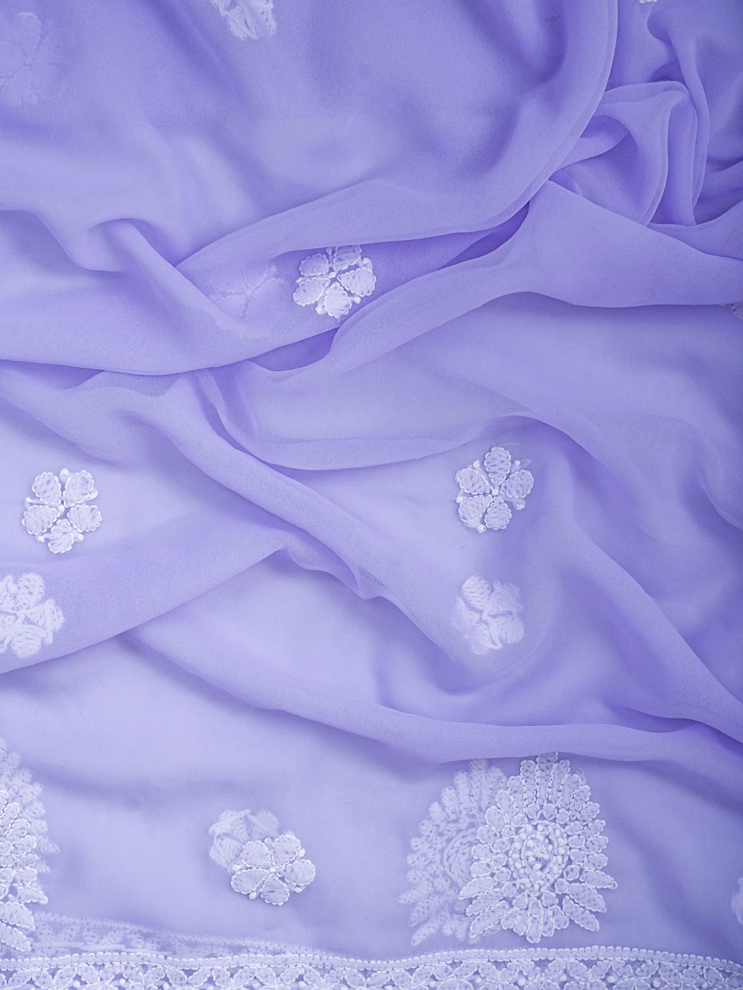 Ada Hand Embroidered Mauve Georgette Lucknowi Chikankari Unstitched Suit Piece A211325
