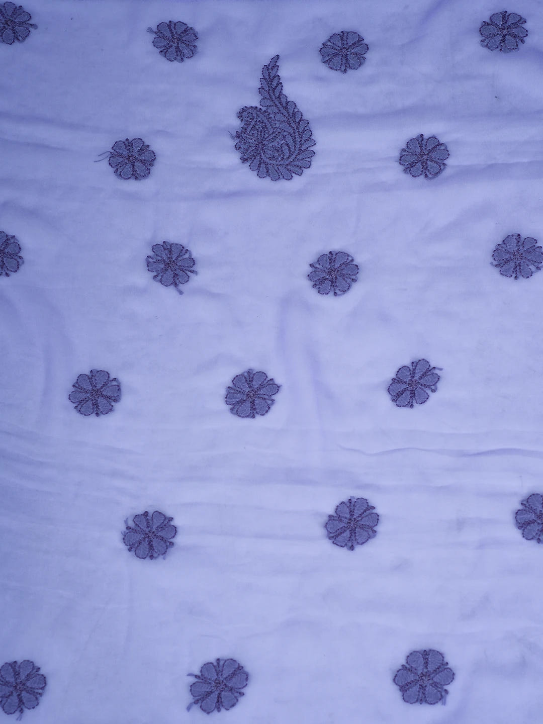 Ada Hand Embroidered Purple Georgette Lucknowi Chikankari Unstitched Suit Piece A211316
