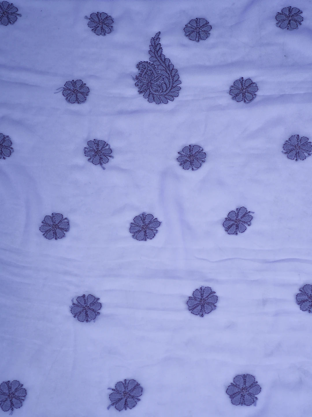 Ada Hand Embroidered Purple Georgette Lucknowi Chikankari Unstitched Suit Piece A211316