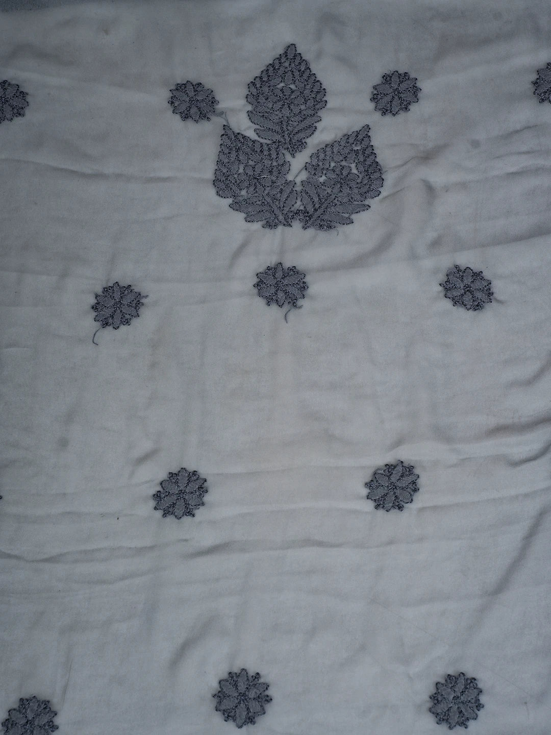 Ada Hand Embroidered Grey Georgette Lucknowi Chikankari Unstitched Suit Piece A211225