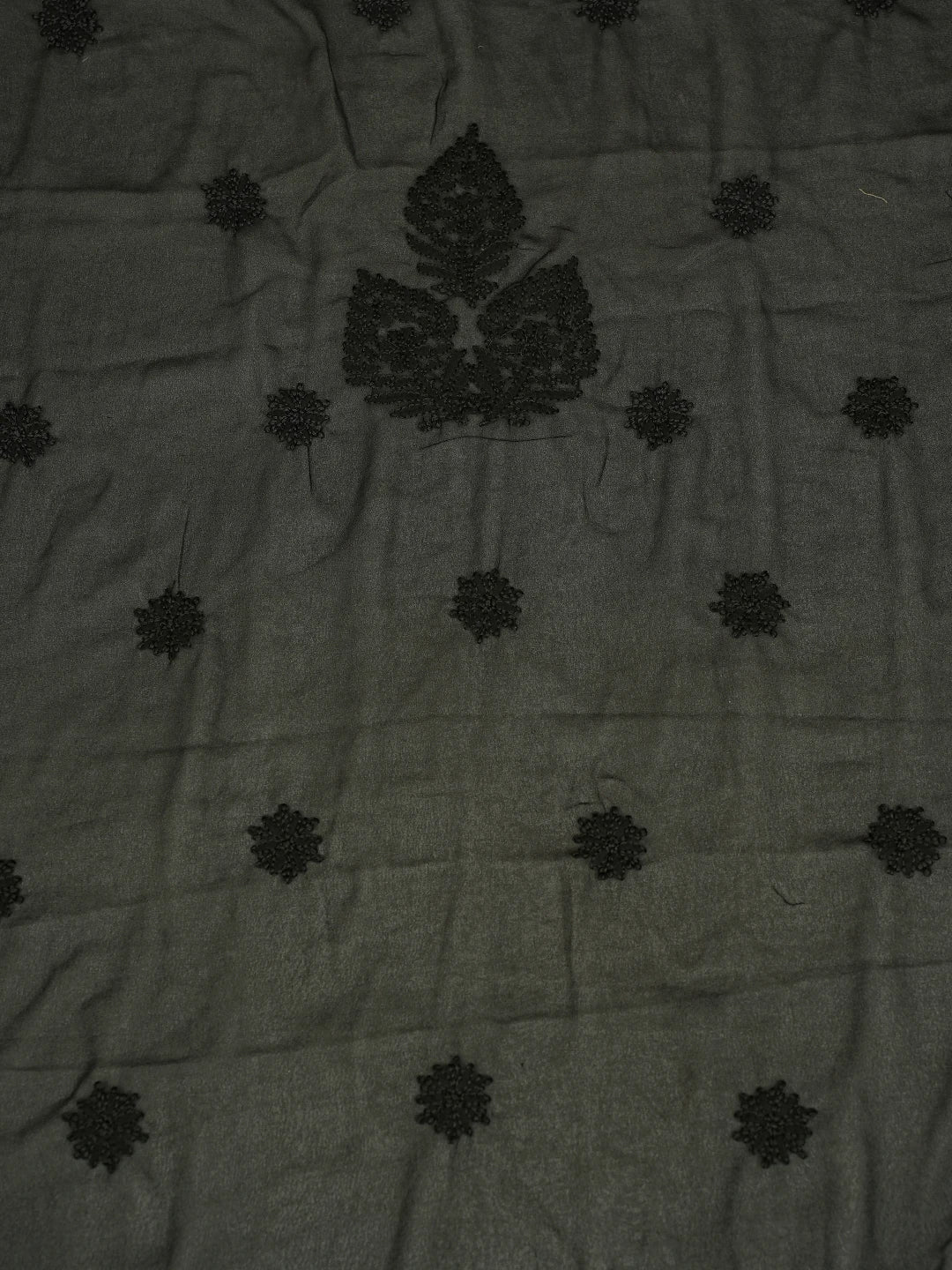 Ada Hand Embroidered Black Georgette Lucknowi Chikankari Unstitched Suit Piece A211217