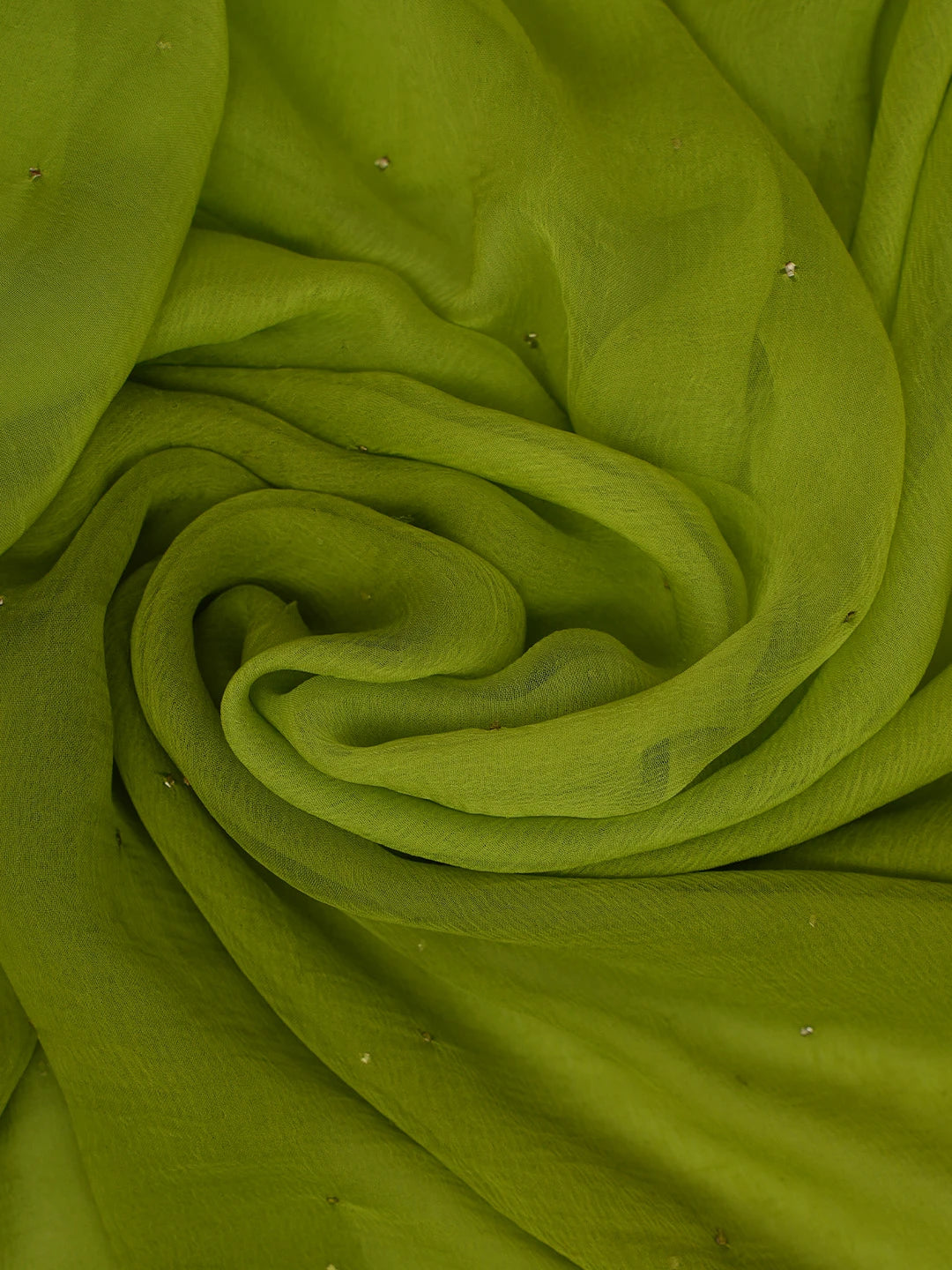Ada Hand Embroidered Apple Green Cotton Lucknowi Chikankari Unstitched Suit Piece With Muqaish Work 01A692452