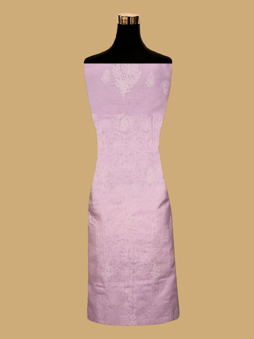 Ada Hand Embroidered Pink Cotton Lucknowi Chikankari Unstitched Kurta Piece 01A724655