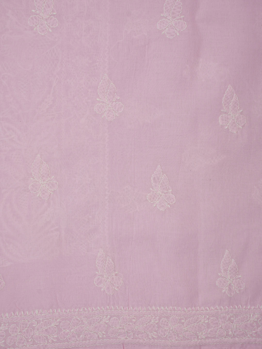 Ada Hand Embroidered Pink Cotton Lucknowi Chikankari Unstitched Kurta Piece 01A724655