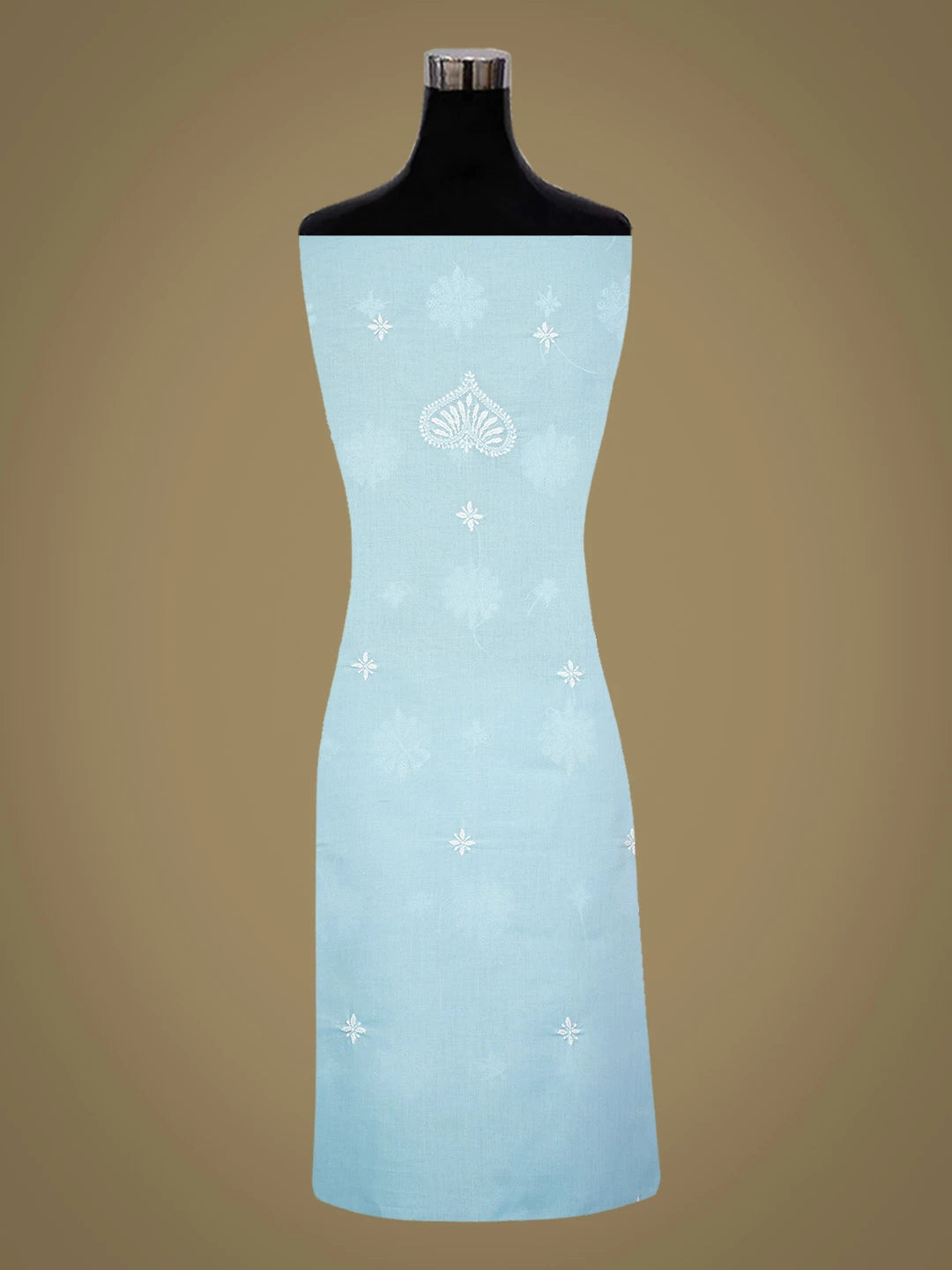 Ada Hand Embroidered Blue Cotton Lucknowi Chikankari Unstitched Kurta Piece 01A718476