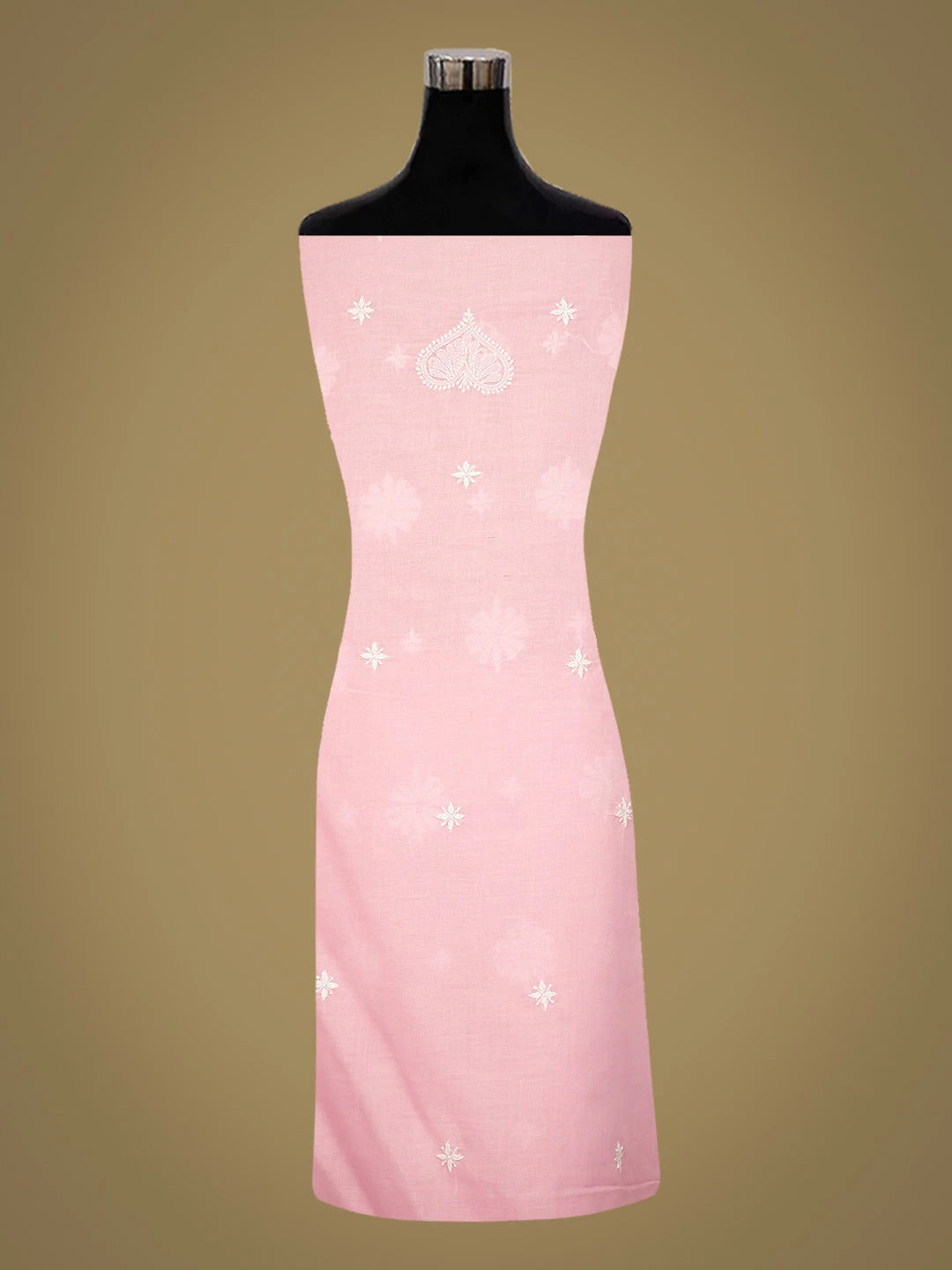 Ada Hand Embroidered Pink Cotton Lucknowi Chikankari Unstitched Kurta Piece 01A718505