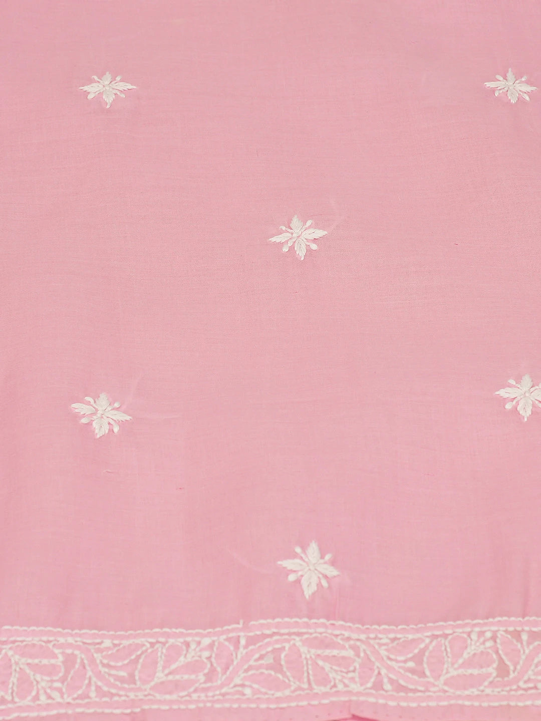 Ada Hand Embroidered Pink Cotton Lucknowi Chikankari Unstitched Kurta Piece 01A718505