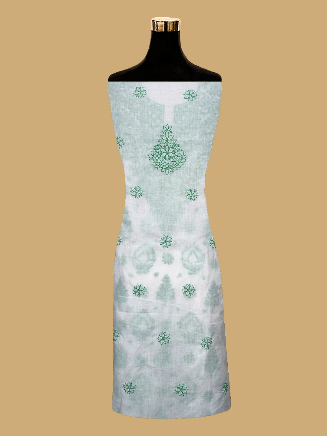 Ada Hand Embroidered White Cotton Lucknowi Chikankari Unstitched Suit Piece 01A715803