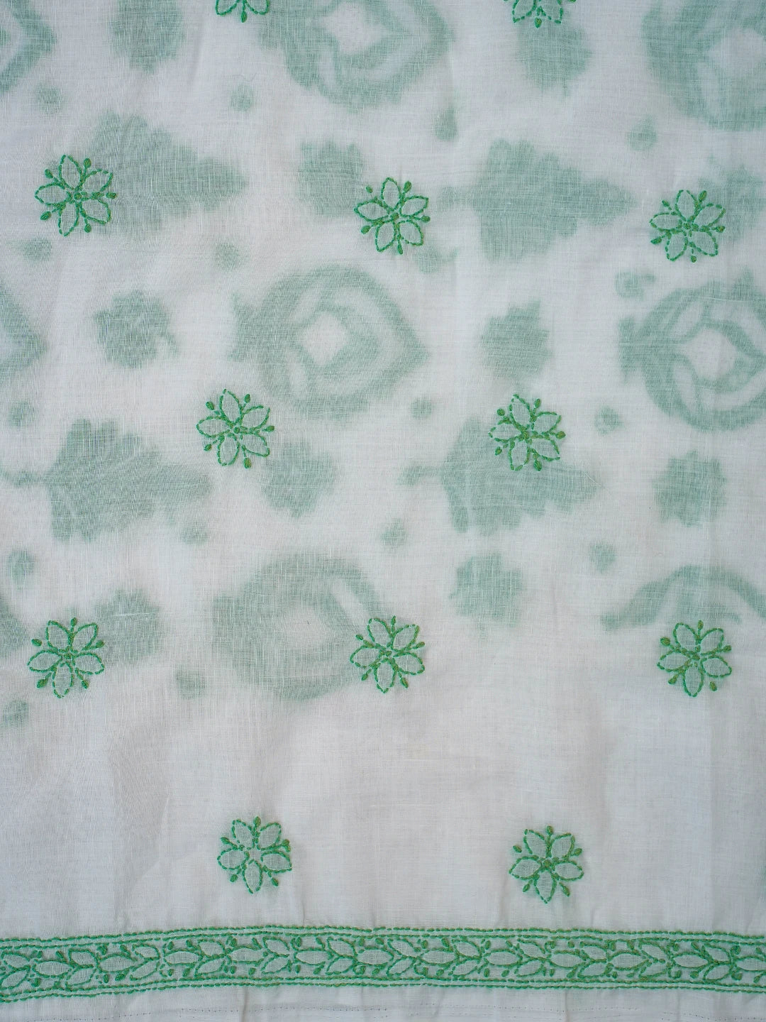 Ada Hand Embroidered White Cotton Lucknowi Chikankari Unstitched Suit Piece 01A715803