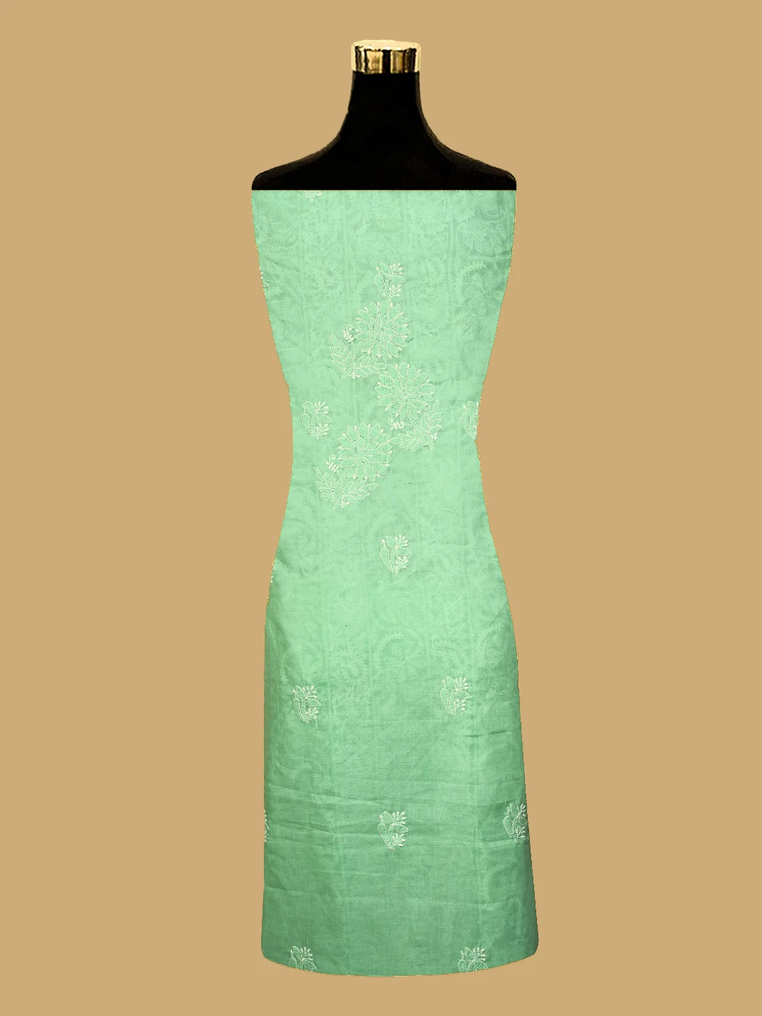 Ada Hand Embroidered Emerald Green Cotton Lucknowi Chikankari Unstitched Suit Piece 01A626791
