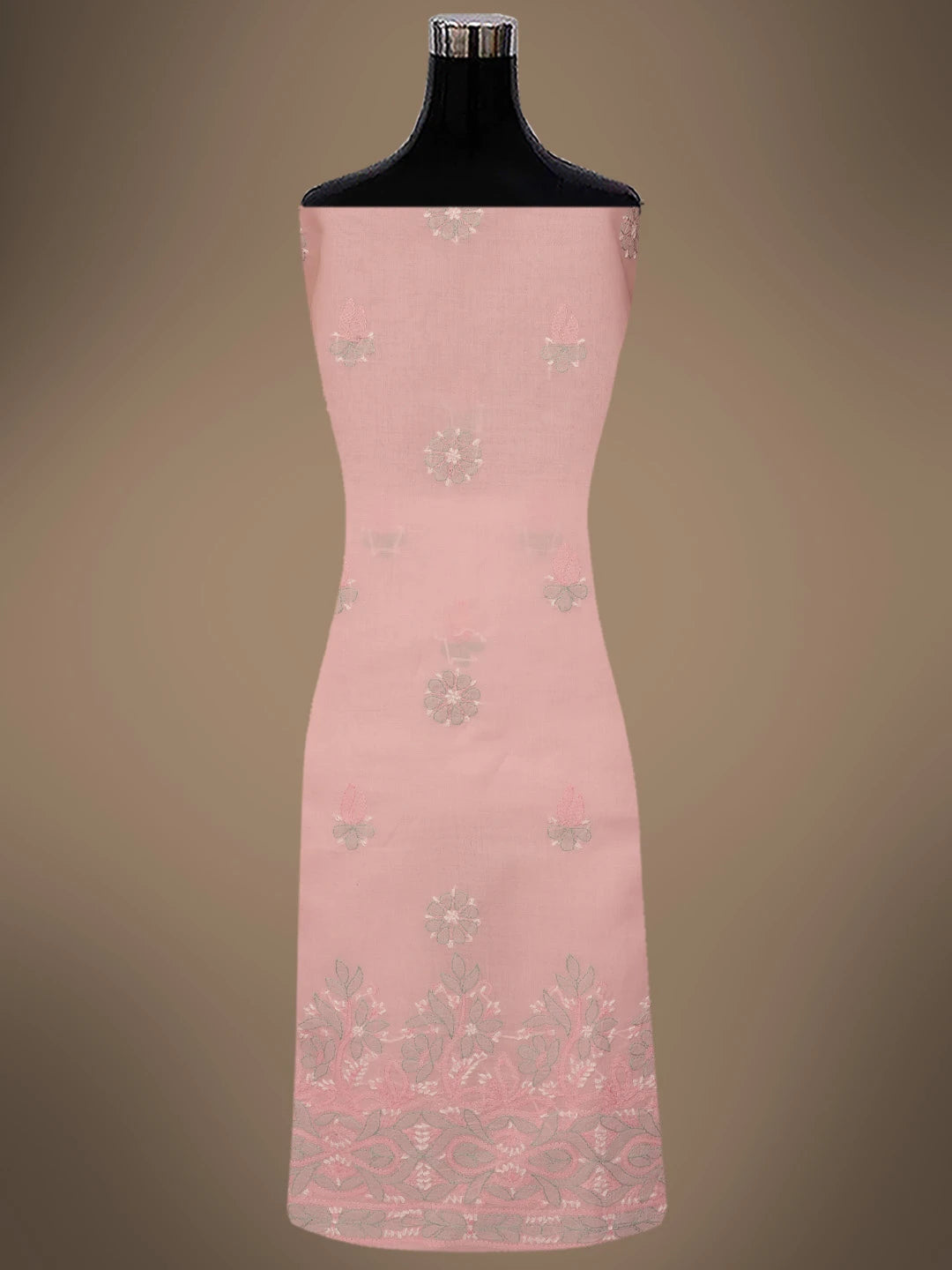 Ada Hand Embroidered Pink Cotton Lucknowi Chikankari Unstitched Suit Piece 01A724570