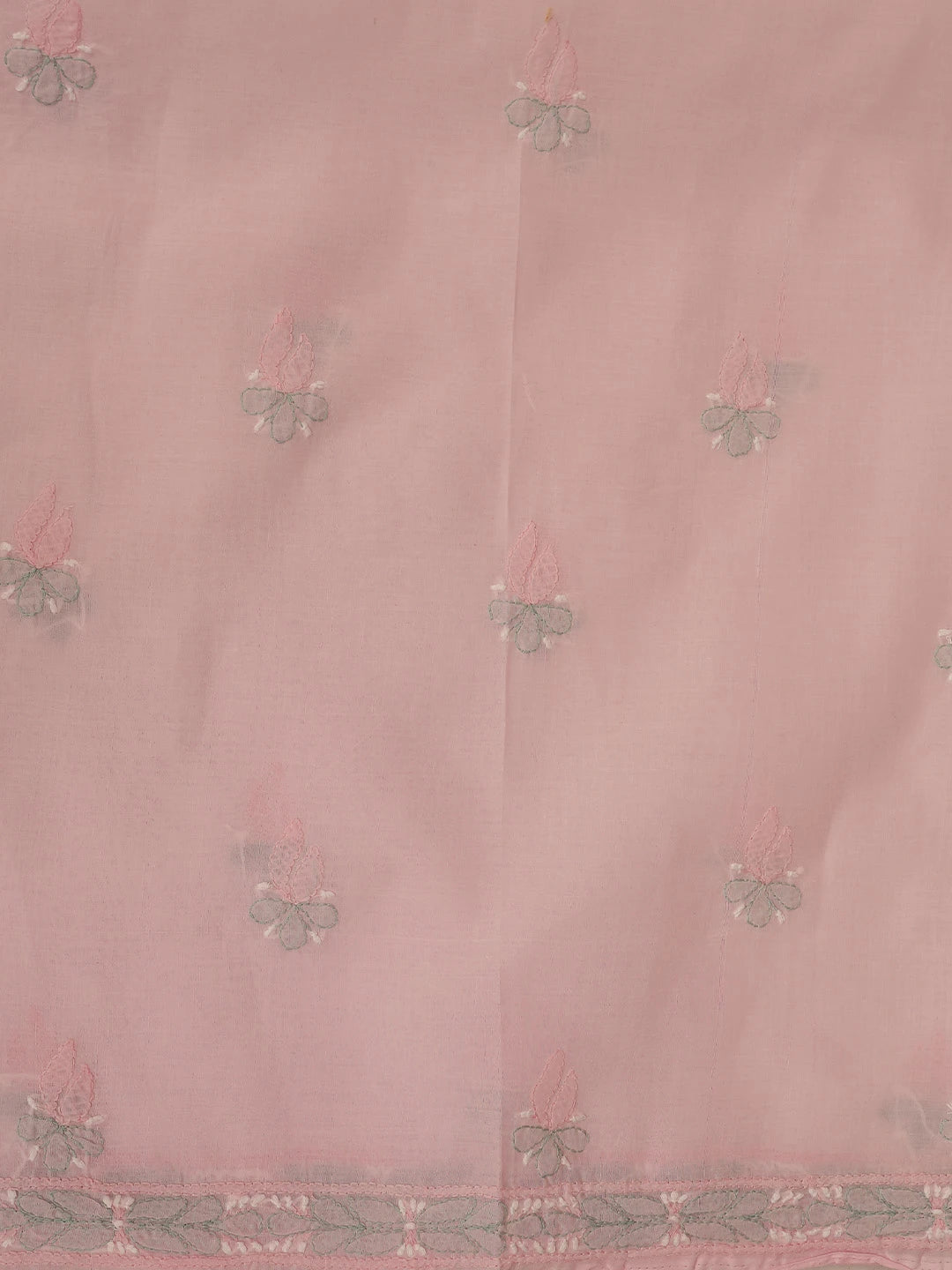 Ada Hand Embroidered Pink Cotton Lucknowi Chikankari Unstitched Suit Piece 01A724570