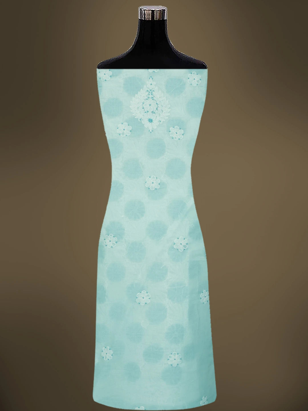 Ada Hand Embroidered Light Blue Cotton Lucknowi Chikankari Unstitched Kurta Piece 01A724709