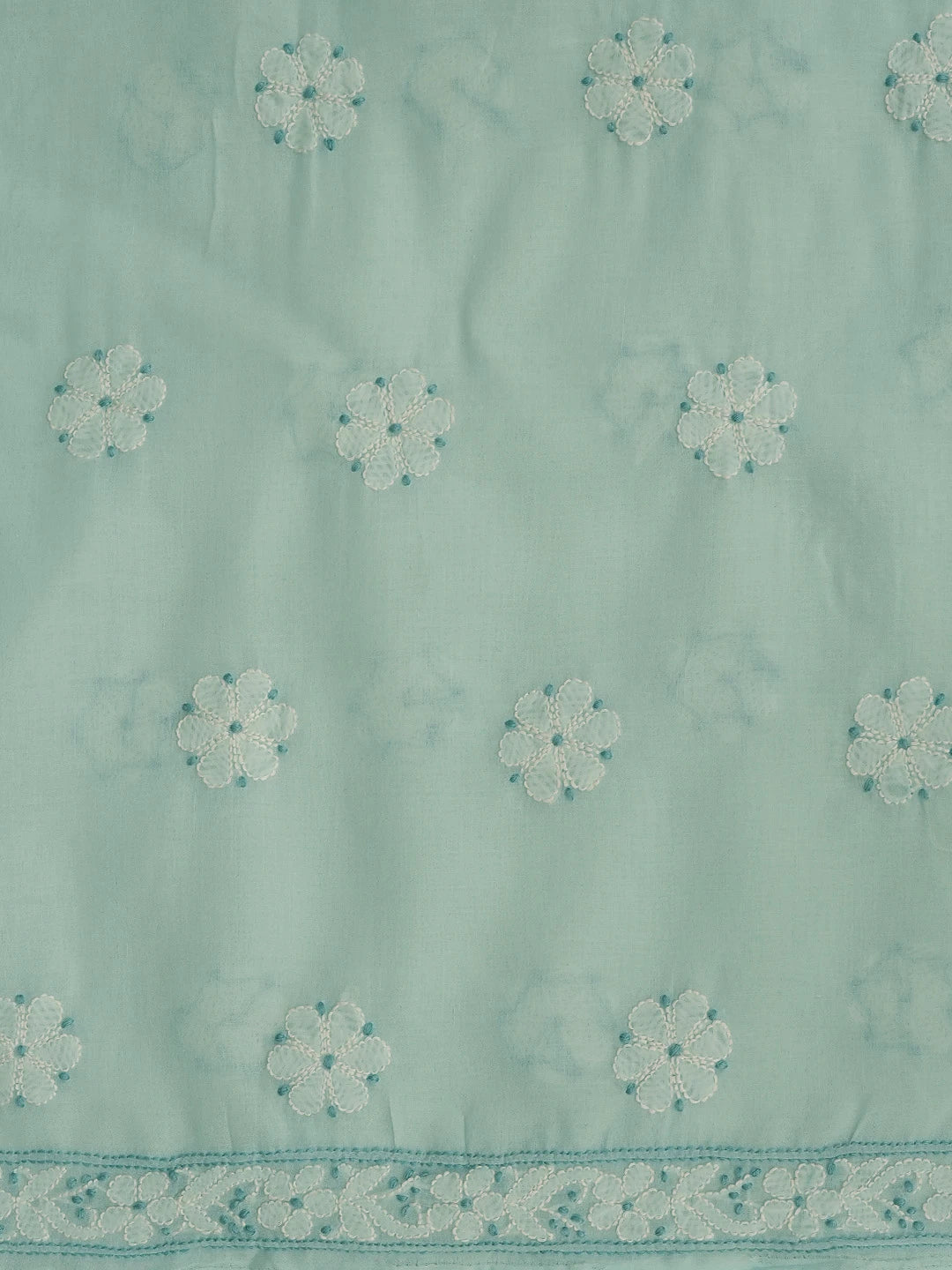 Ada Hand Embroidered Light Blue Cotton Lucknowi Chikankari Unstitched Kurta Piece 01A724709