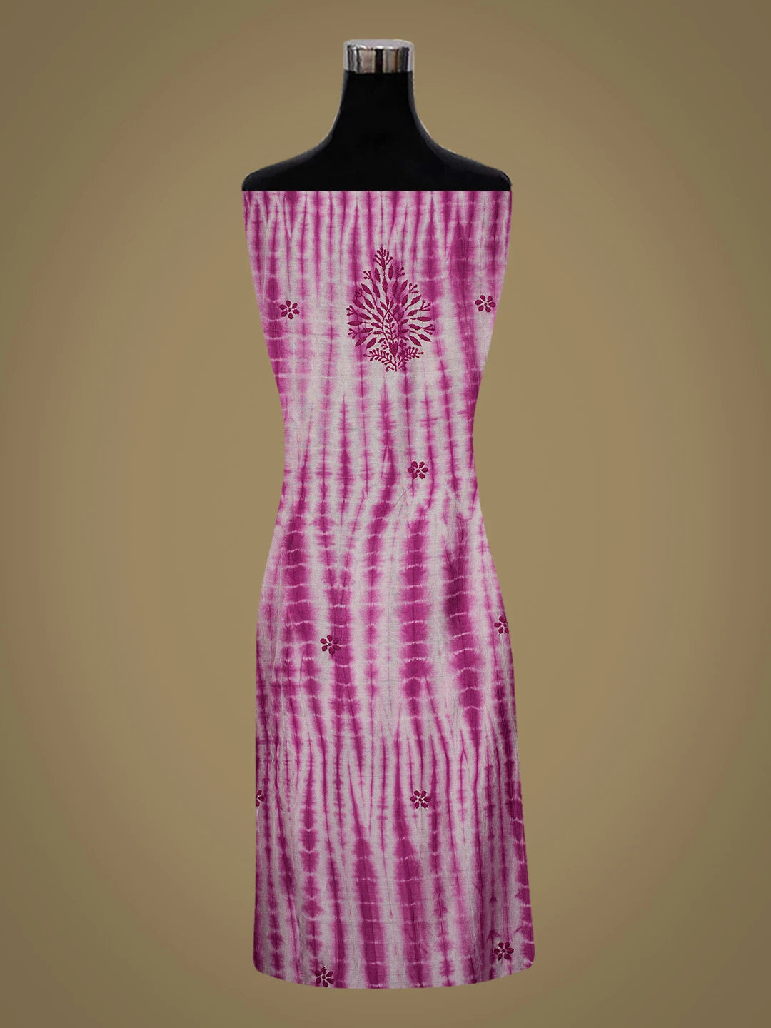 Ada Hand Embroidered Purple Silk Lucknowi Chikankari Unstitched Kurta Dupatta Set 01A665281