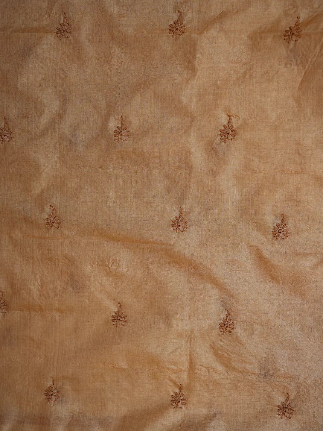 Ada Hand Embroidered Fawn Tussar Silk Lucknowi Chikankari Unstitched Men's Kurta Piece 01A722435