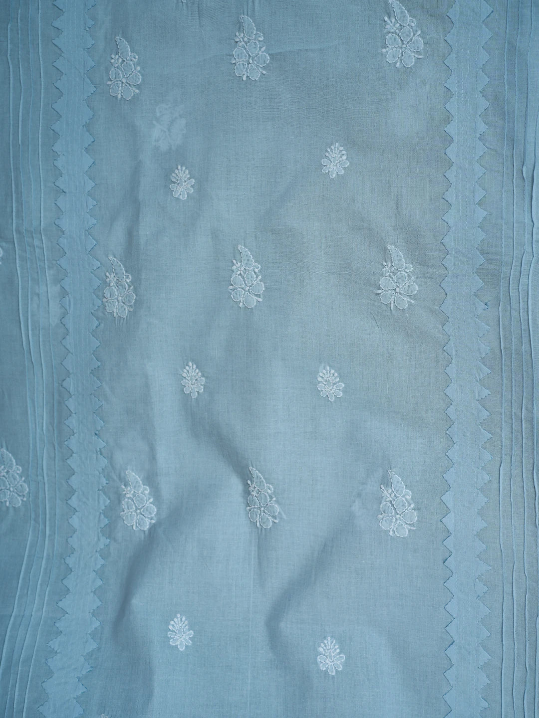 Ada Hand Embroidered Sky Blue Cotton Lucknowi Chikankari Unstitched Men's Kurta Piece 01A706051