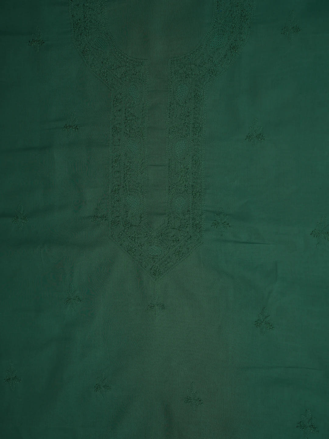 Ada Hand Embroidered Teal Green Cotton Lucknowi Chikankari Unstitched Men's Kurta Piece 01A708681